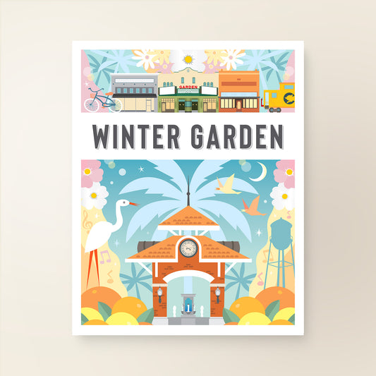 WINTER GARDEN, FL | City Series Montage Art Print - A. B. Newton and Company