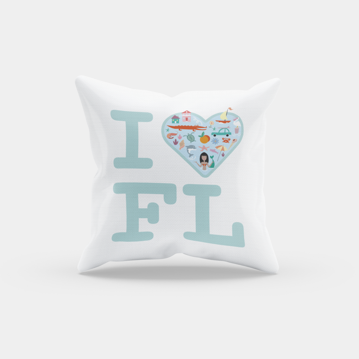 Whimsy I Heart Florida | Throw Pillow