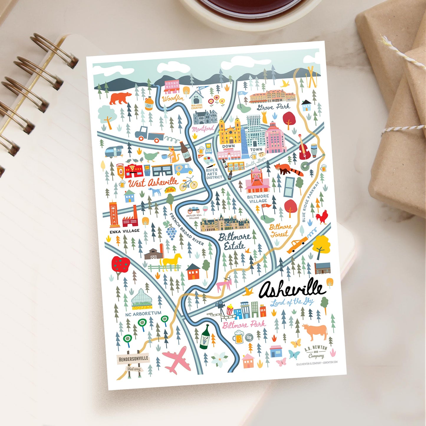 Asheville NC 5x7 City Series Postcard