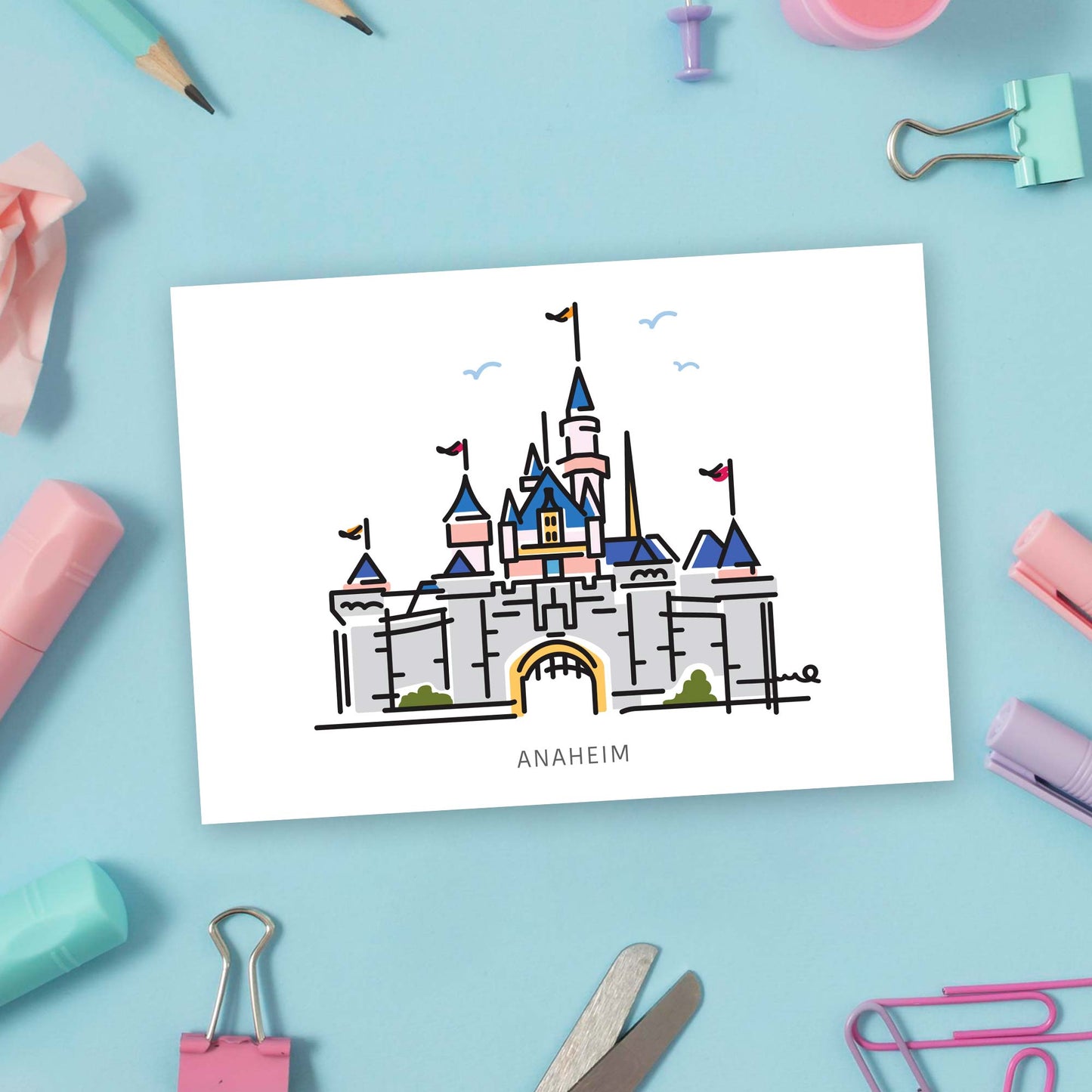 Princess Castle ANAHEIM Postcard | 5x7 | Theme Park Series - A. B. Newton and Company