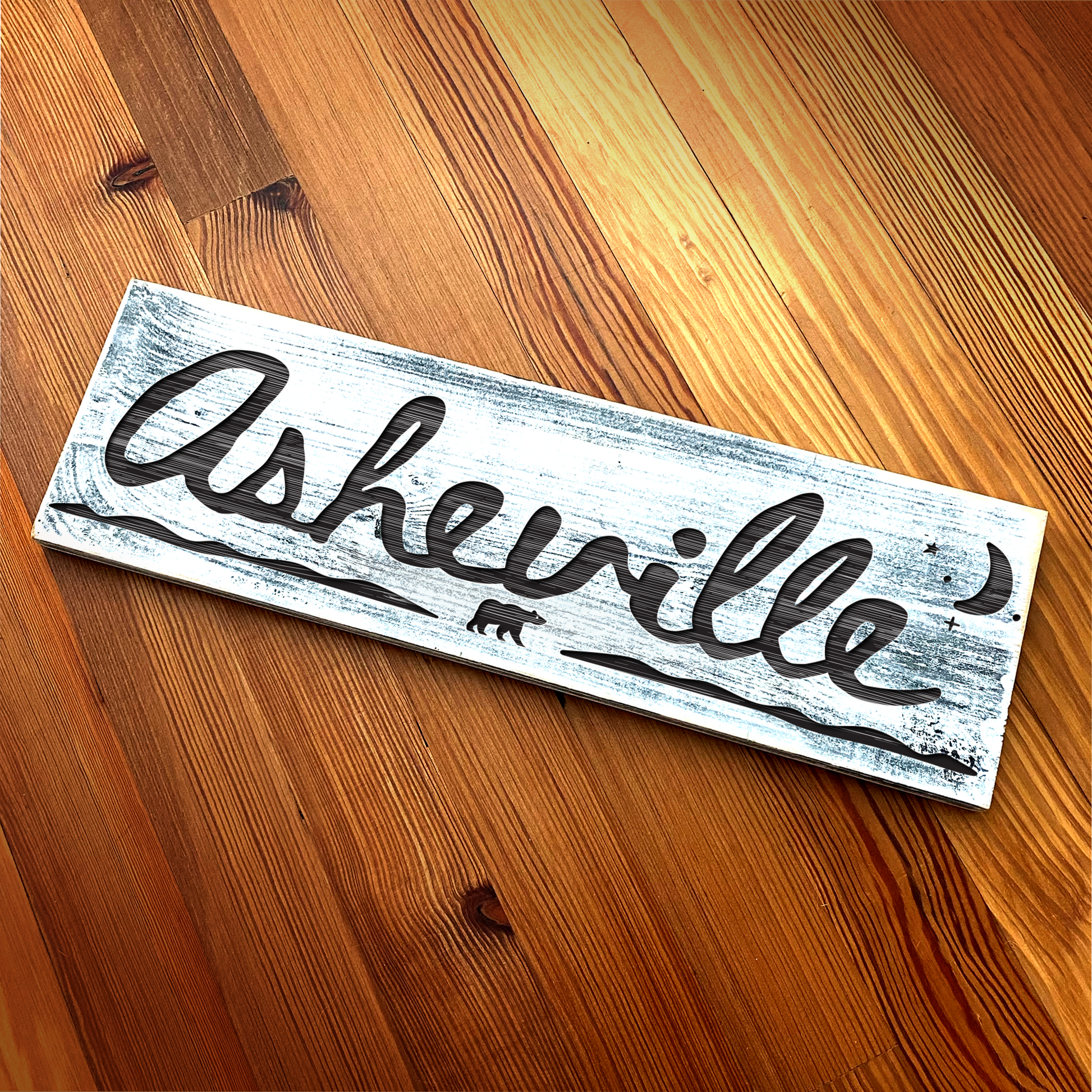 Asheville NC - Handcrafted Artisan Wood Sign - A. B. Newton and Company