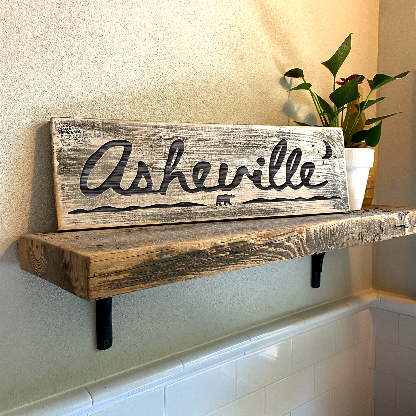 Asheville NC - Handcrafted Artisan Wood Sign - A. B. Newton and Company