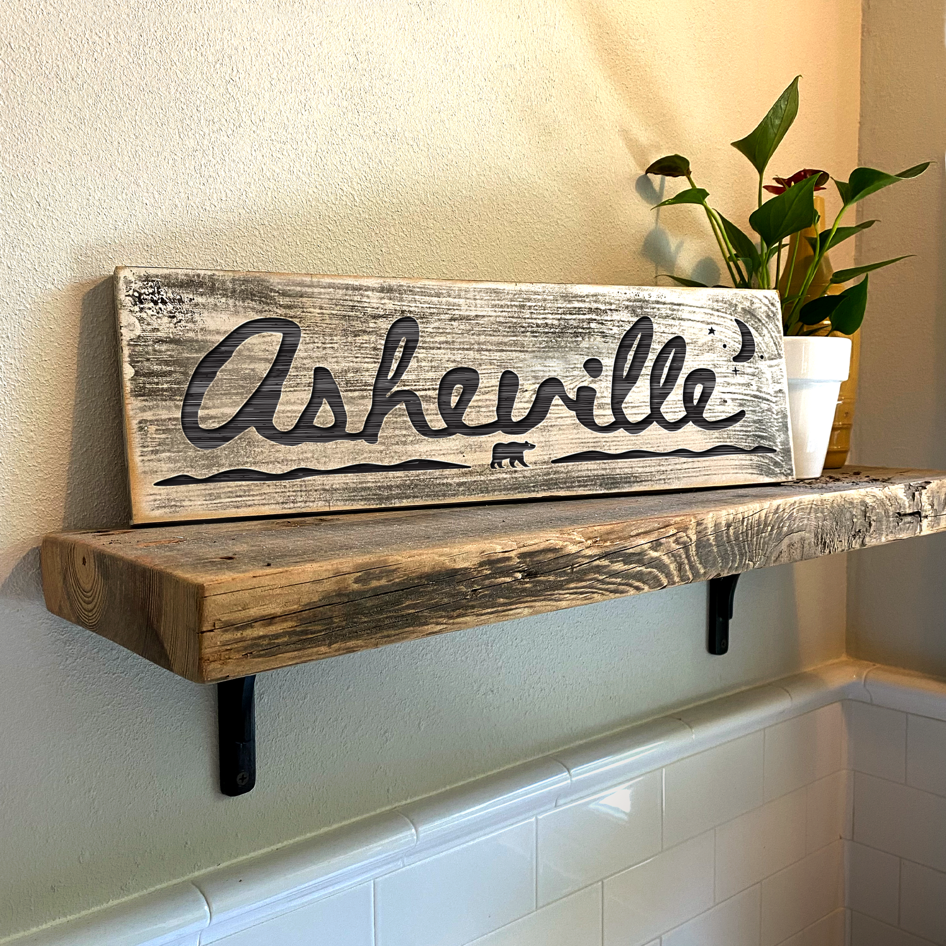 Asheville NC - Handcrafted Artisan Wood Sign - A. B. Newton and Company