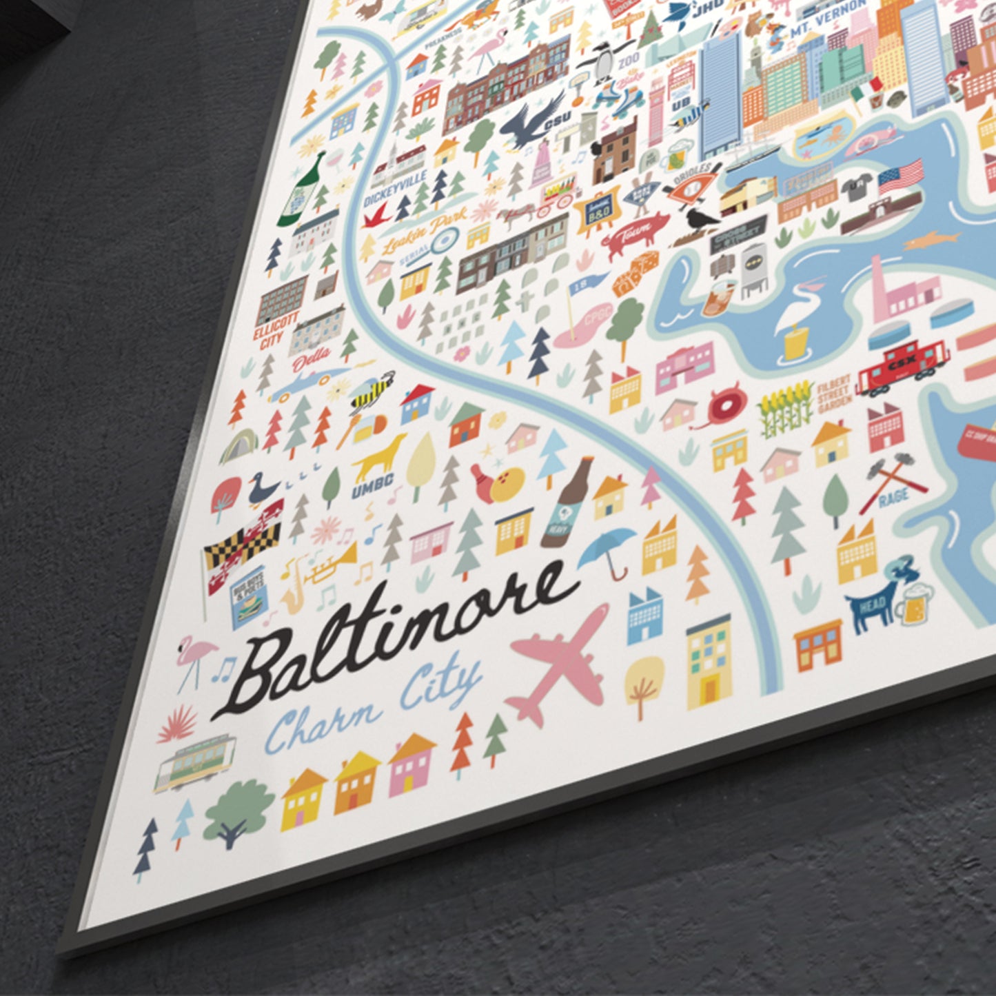 BALTIMORE, MD | City Series Map Art Print