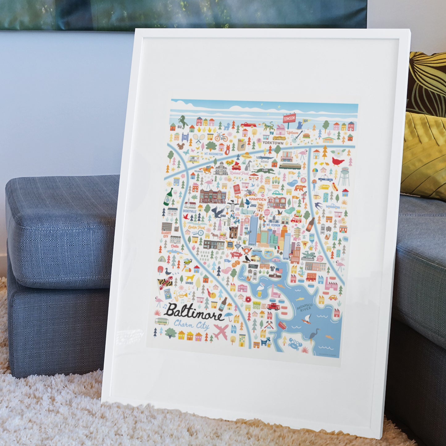 BALTIMORE, MD | City Series Map Art Print