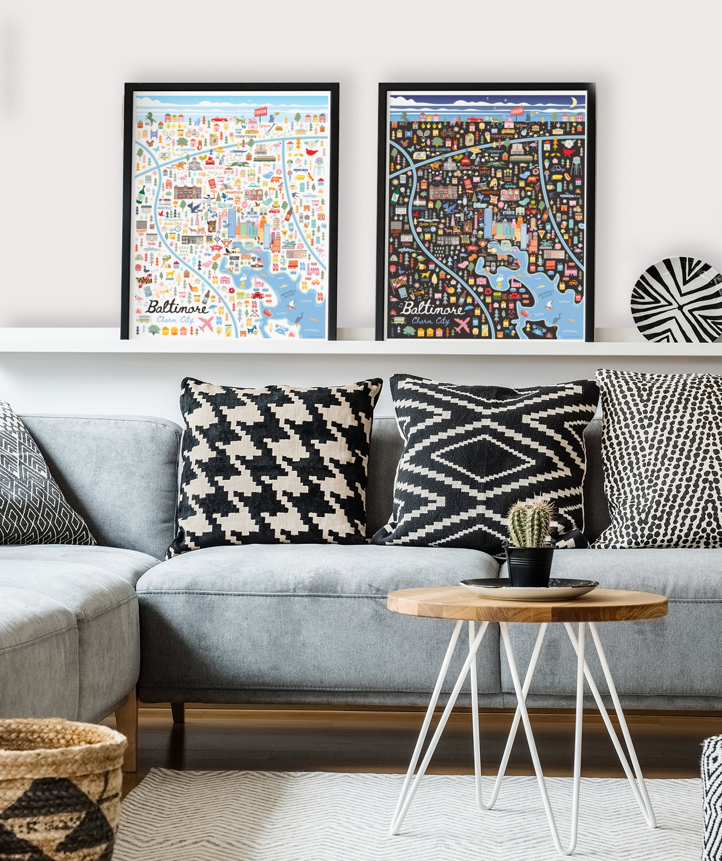 BALTIMORE, MD | City Series Map Art Print