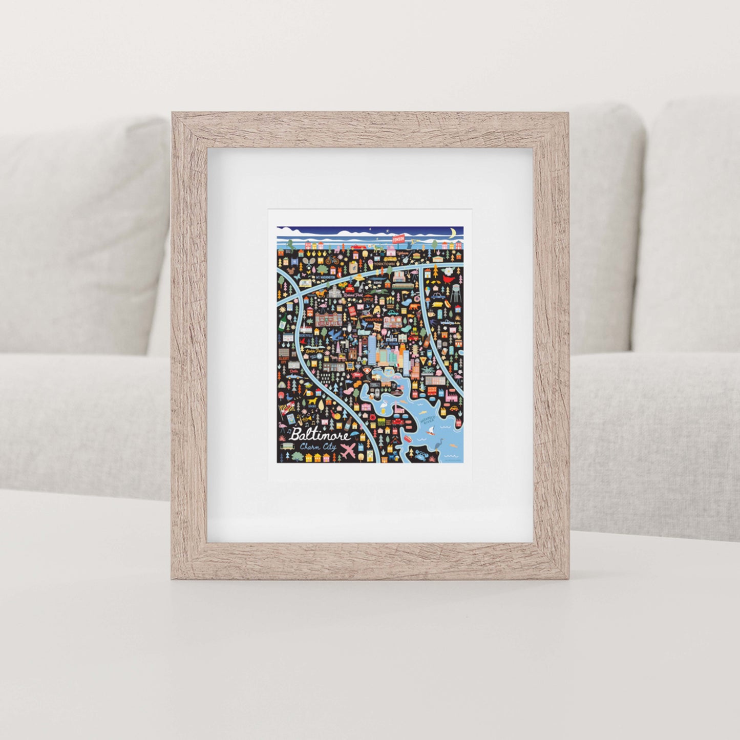 BALTIMORE, MD | City Series Map Art Print