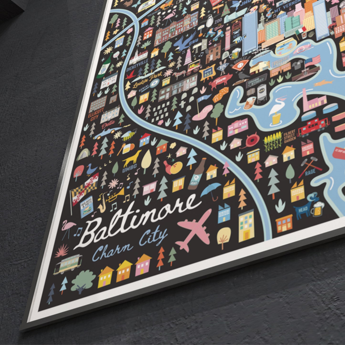 BALTIMORE, MD | City Series Map Art Print