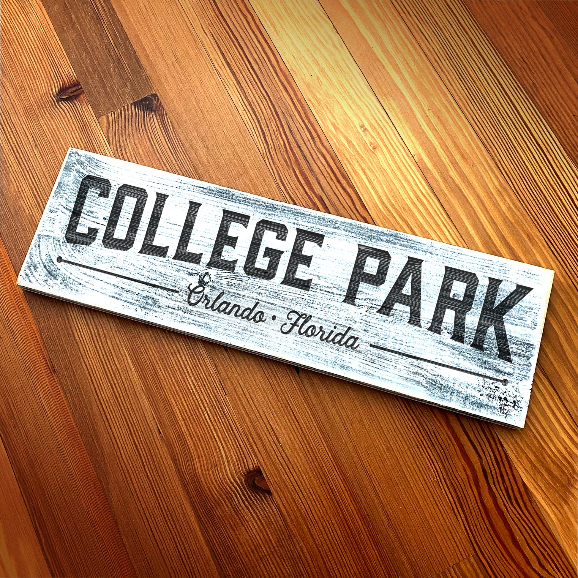 College Park Orlando FL - Handcrafted Artisan Wood Sign - A. B. Newton and Company