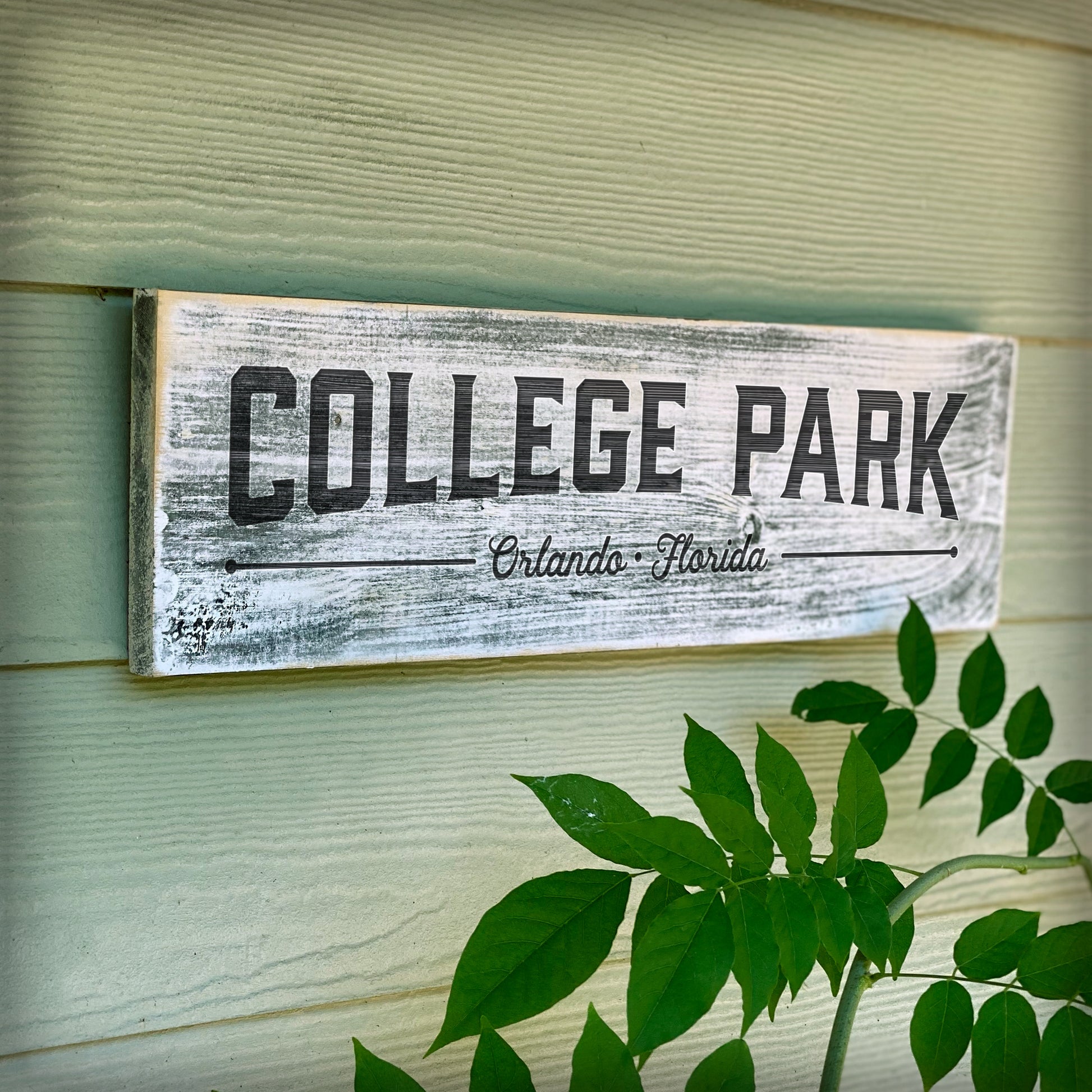 College Park Orlando FL - Handcrafted Artisan Wood Sign - A. B. Newton and Company