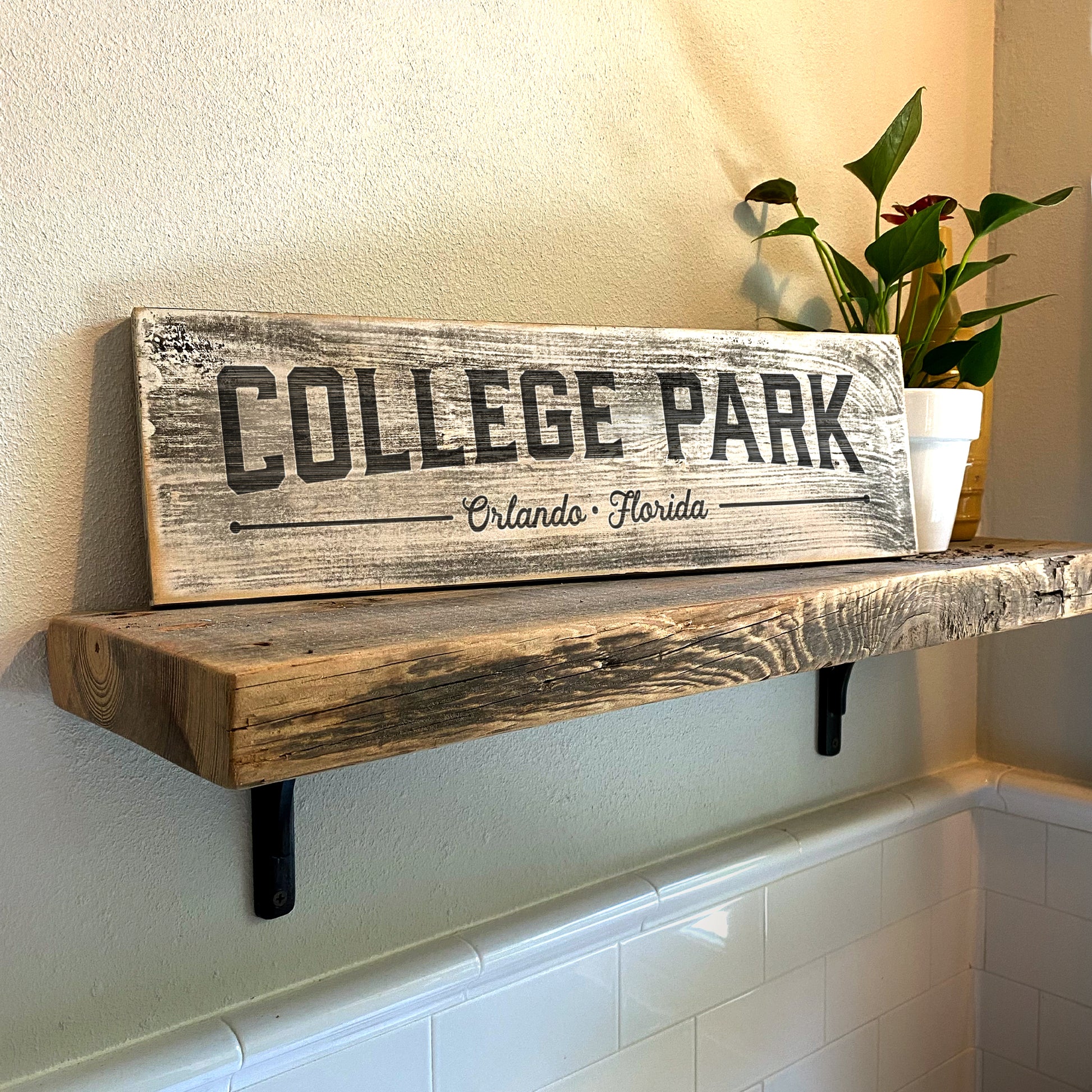 College Park Orlando FL - Handcrafted Artisan Wood Sign - A. B. Newton and Company