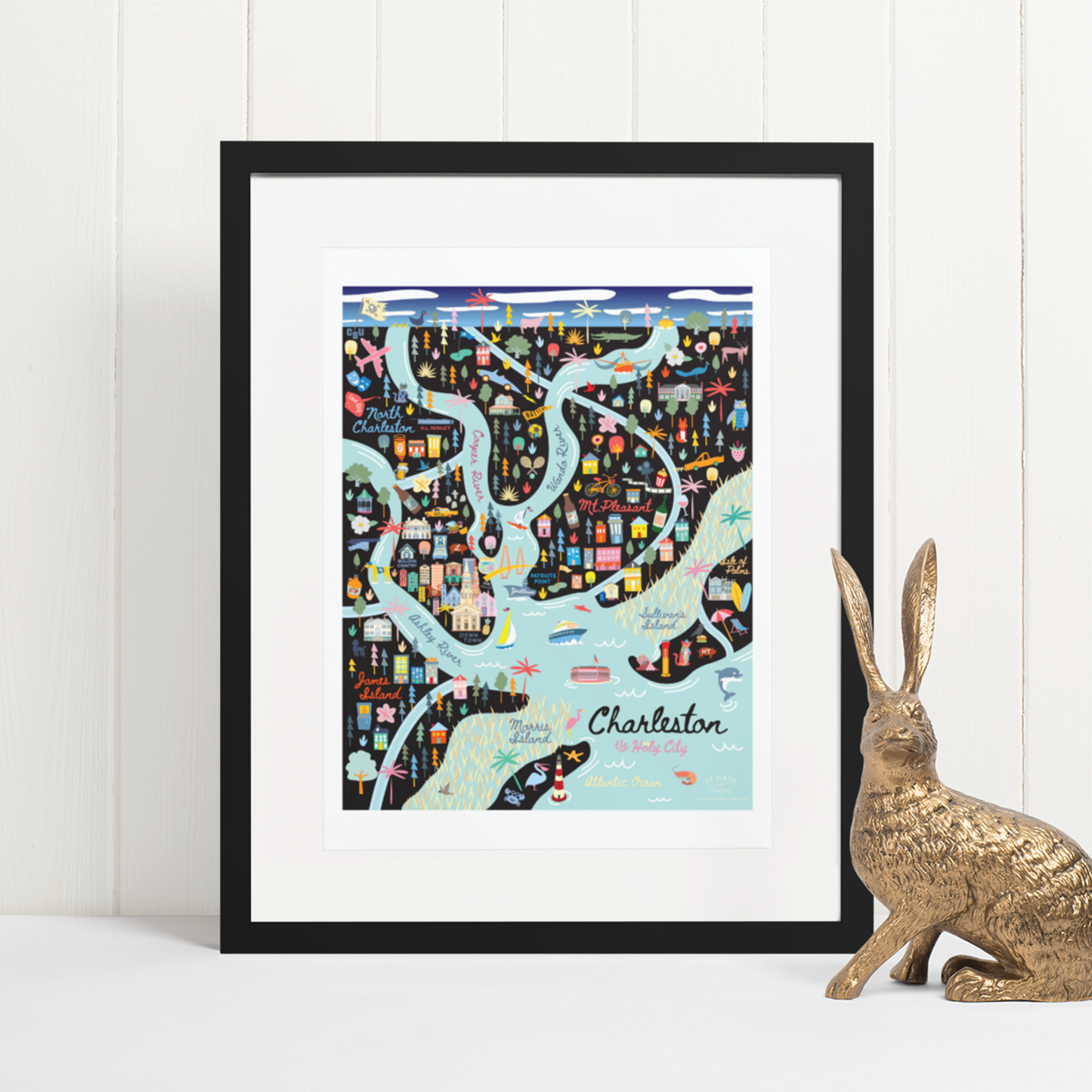 City of Charleston South Carolina | Area Map Art Print - A. B. Newton and Company