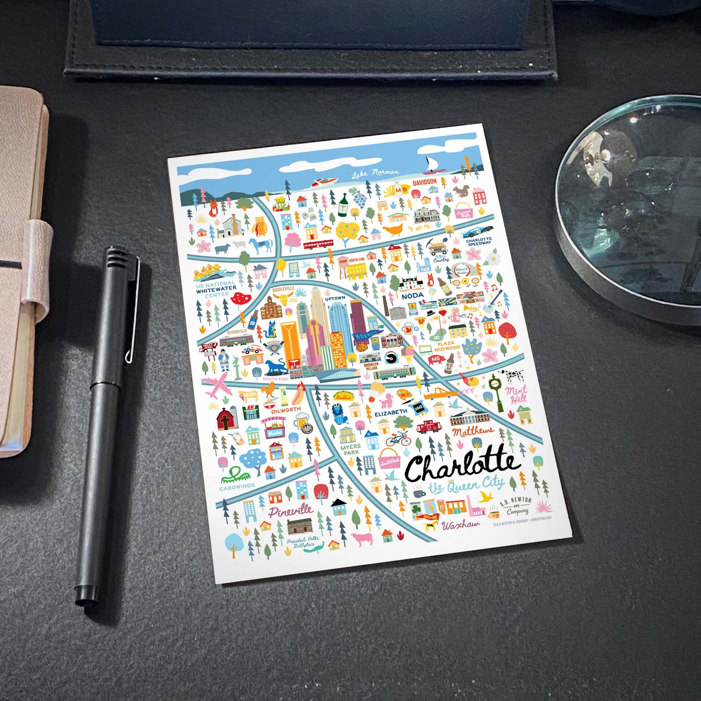 Charlotte NC 5x7 City Series Postcard