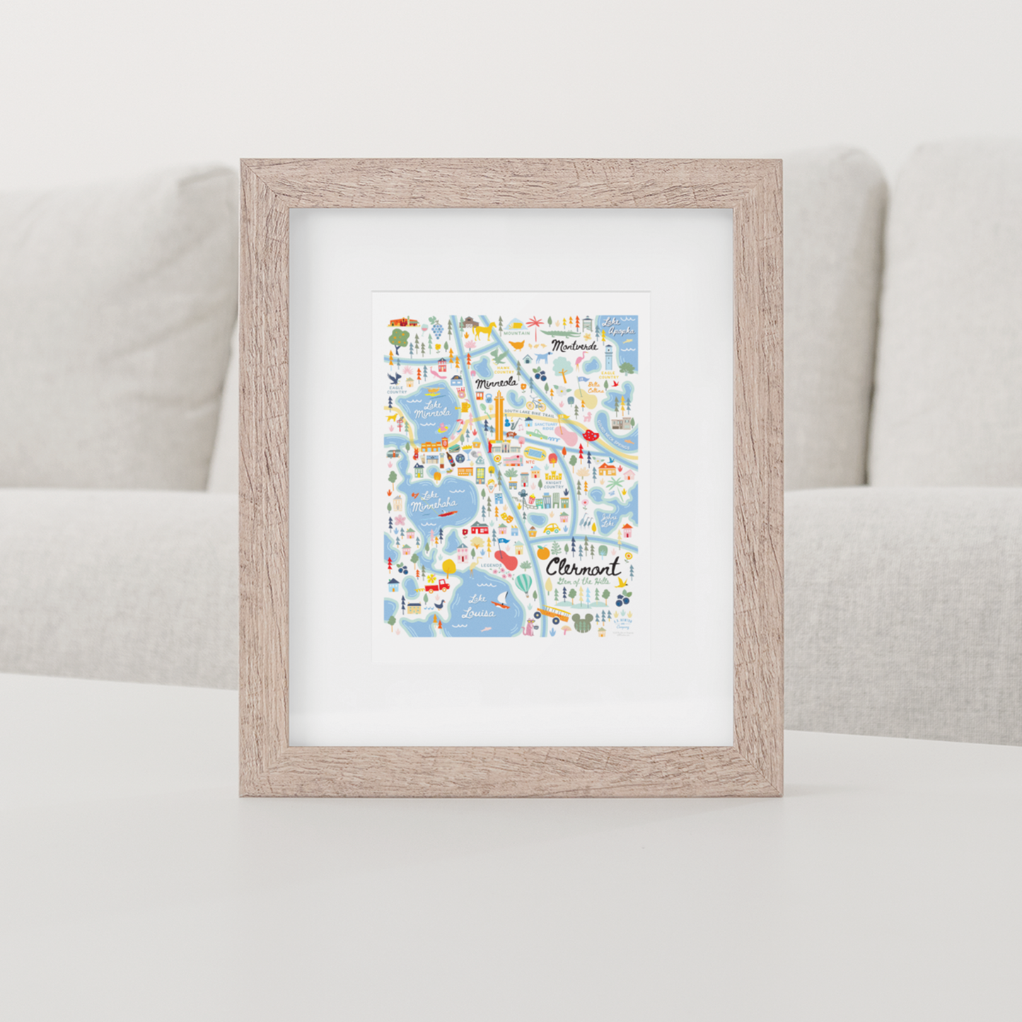 City of Clermont Florida | Area Map Art Print - A. B. Newton and Company