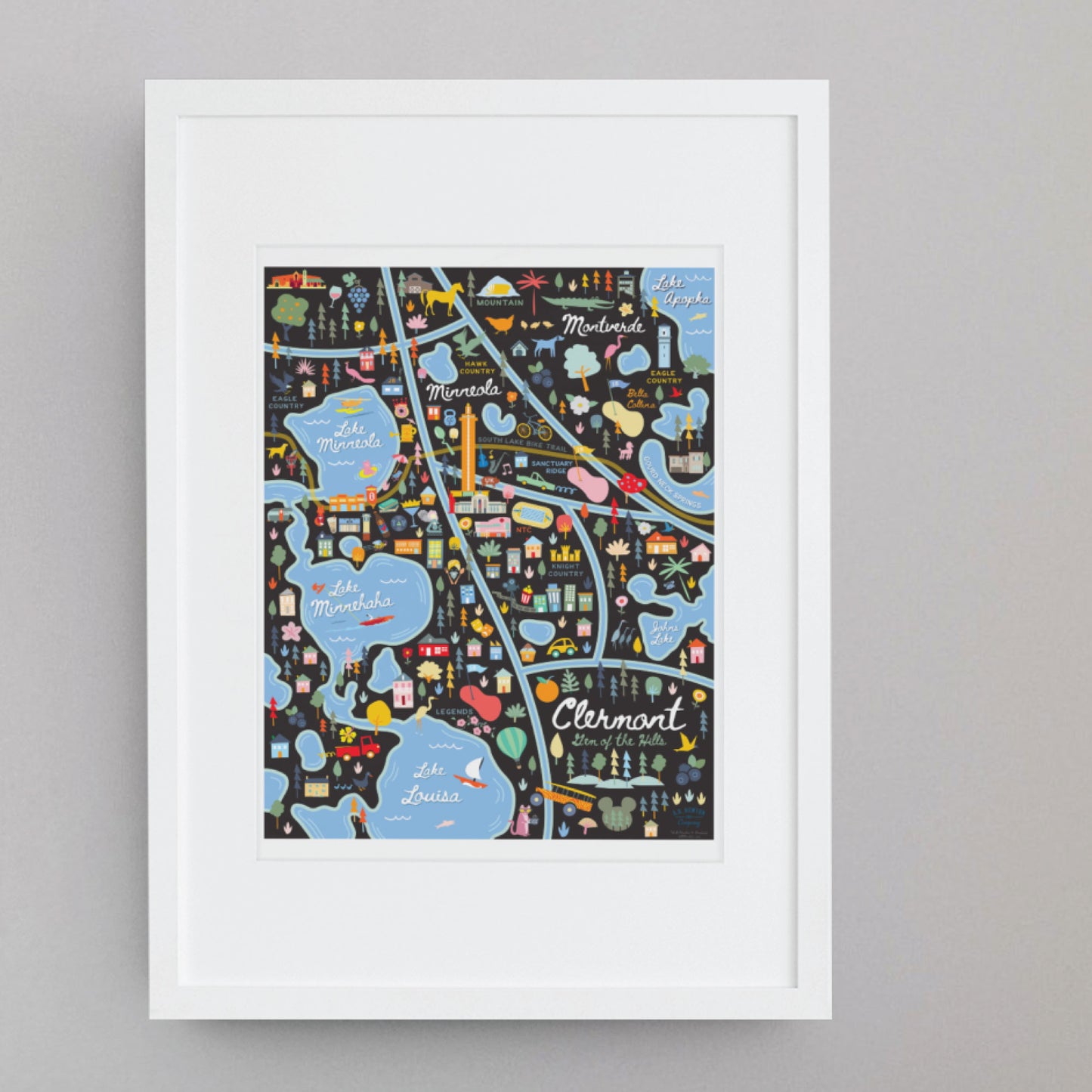 City of Clermont Florida | Area Map Art Print - A. B. Newton and Company
