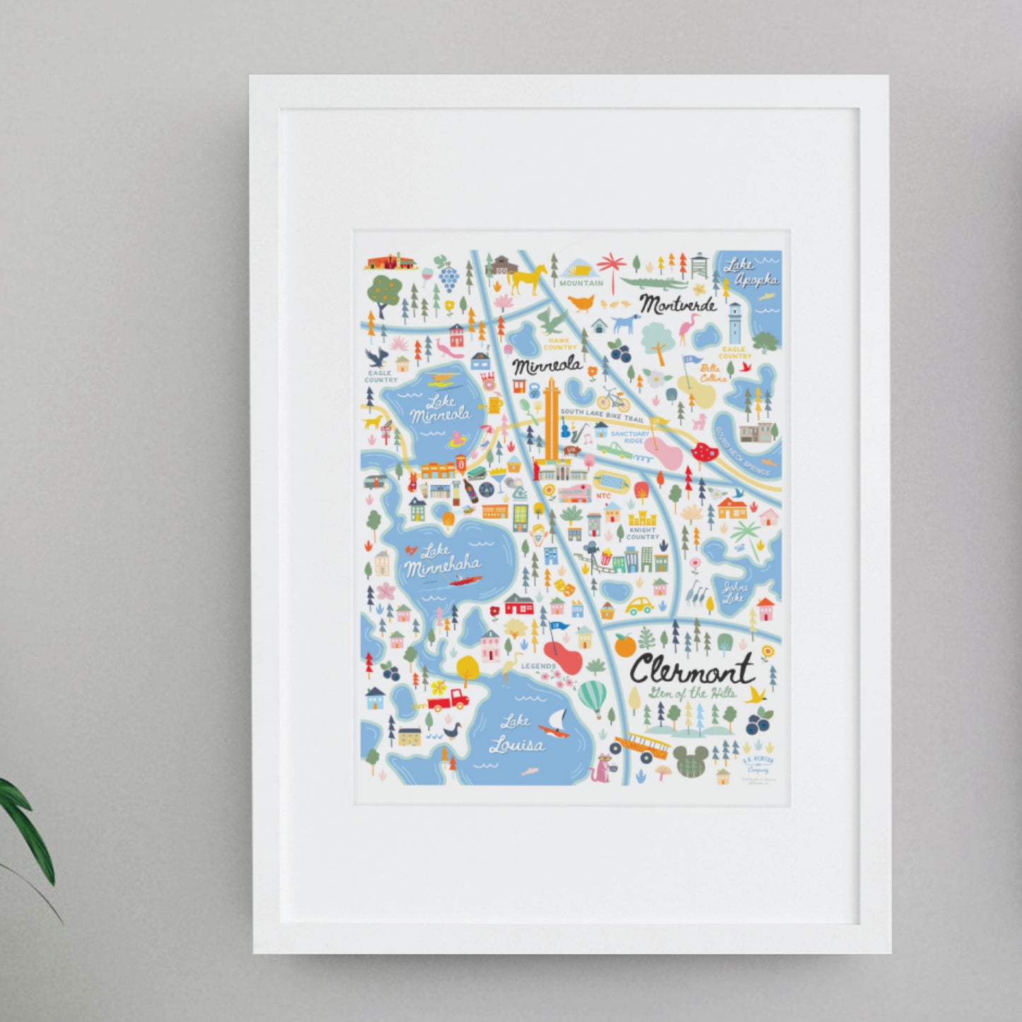 City of Clermont Florida | Area Map Art Print - A. B. Newton and Company