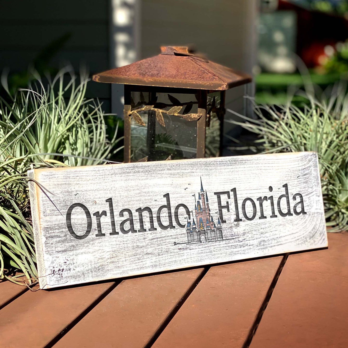 Orlando FL Castle - Handcrafted Artisan Wood Sign - A. B. Newton and Company