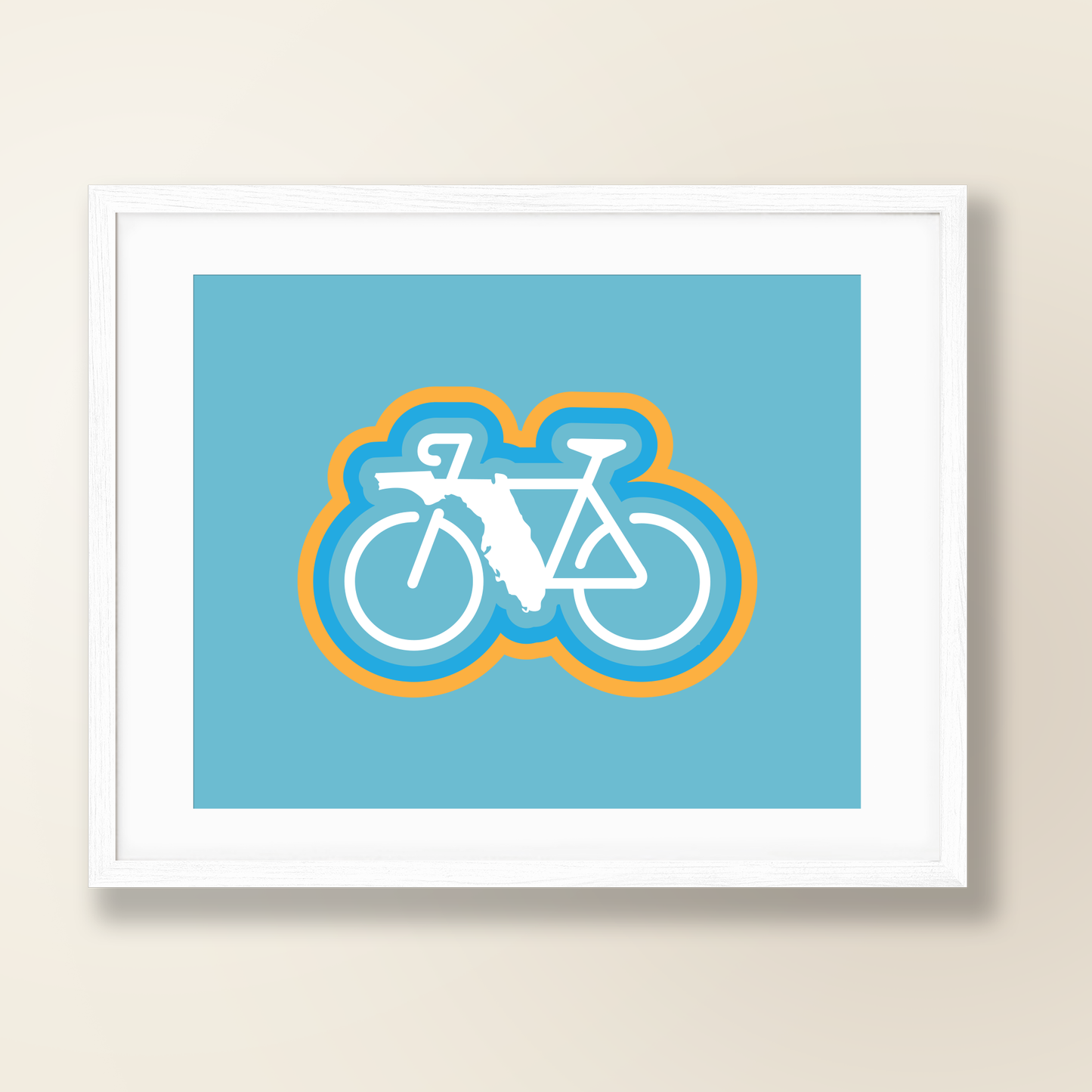 Florida Rides Graphic Art Print | Bicycling Road Trip Design Poster | State Rides Print Series