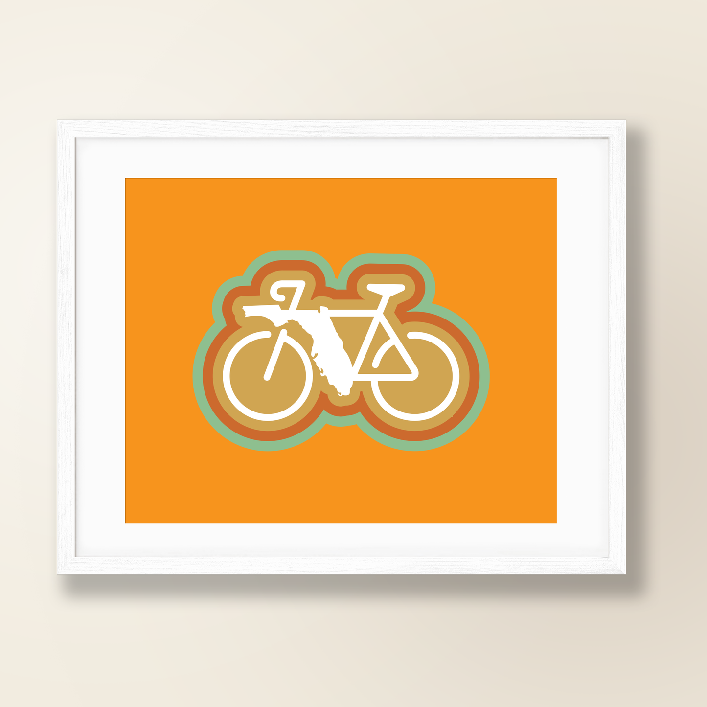 Florida Rides Graphic Art Print | Bicycling Road Trip Design Poster | State Rides Print Series