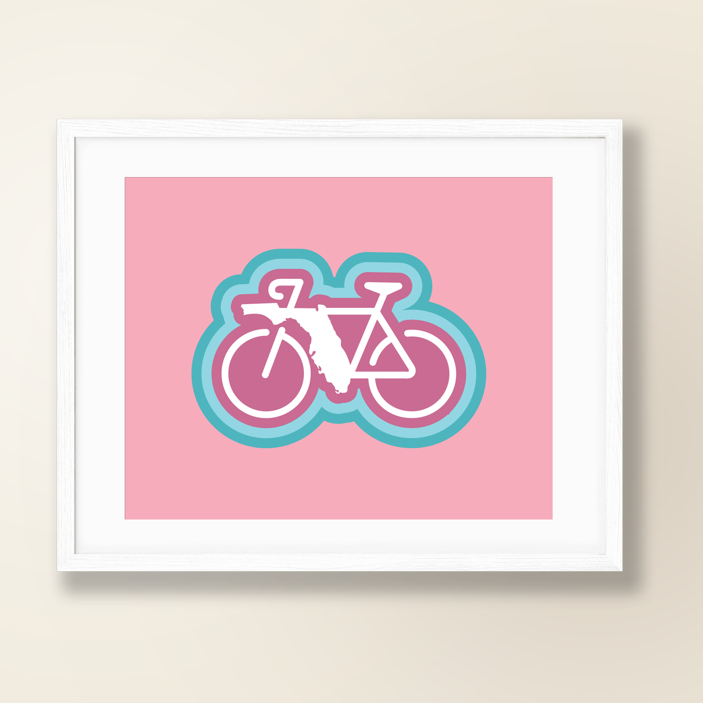Florida Rides Graphic Art Print | Bicycling Road Trip Design Poster | State Rides Print Series - A. B. Newton and Company