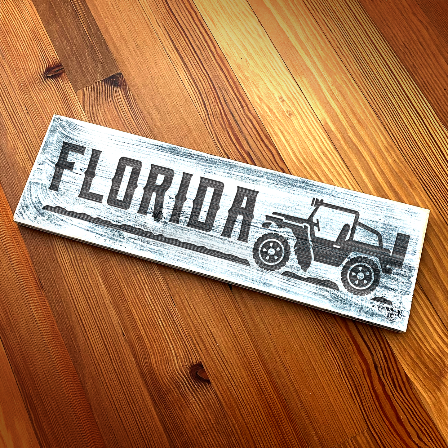 Florida Jeep - Handcrafted Artisan Wood Sign