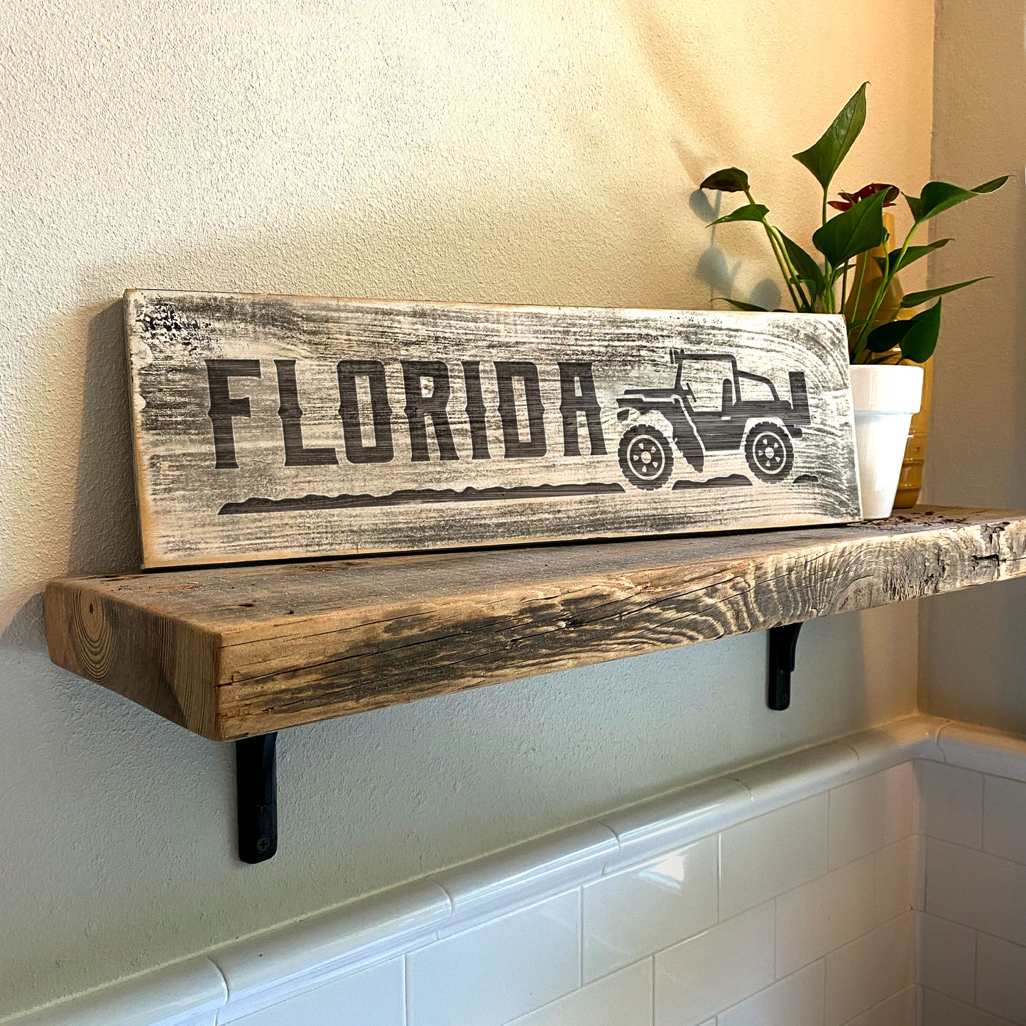 Florida Jeep - Handcrafted Artisan Wood Sign