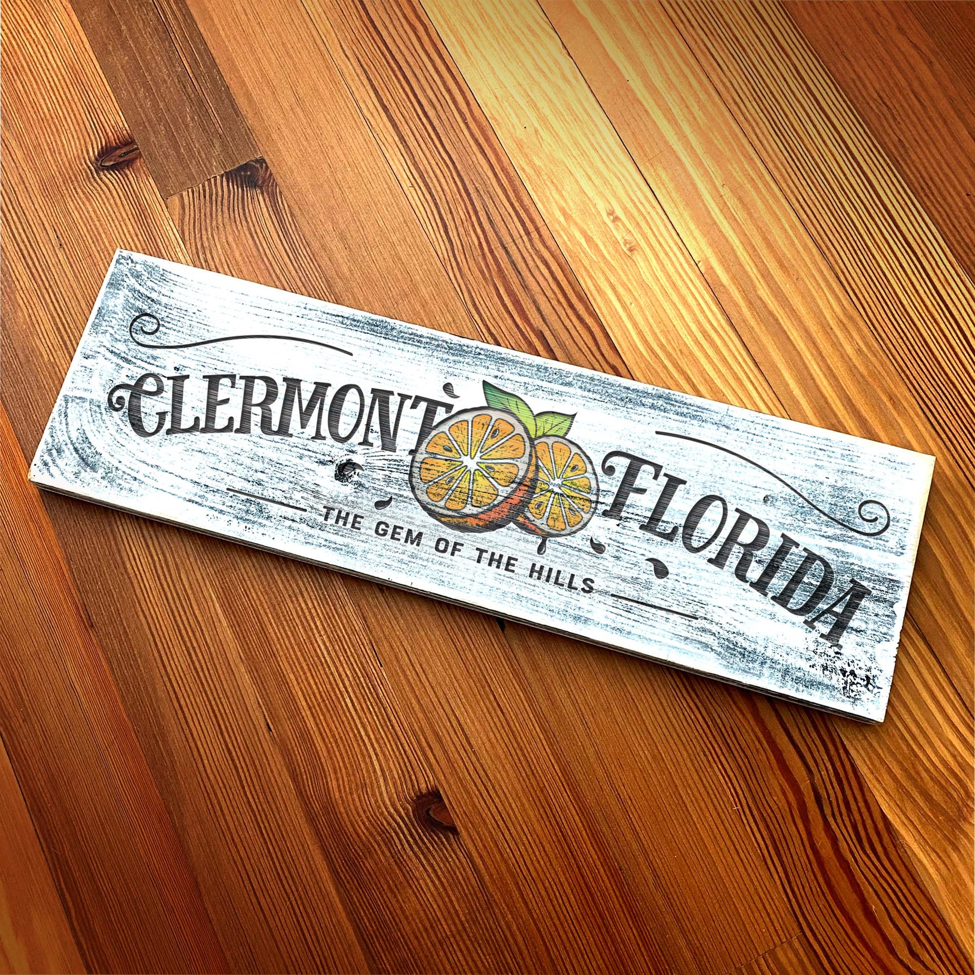 Clermont FL Citrus Capital - Handcrafted Artisan Wood Sign - A. B. Newton and Company