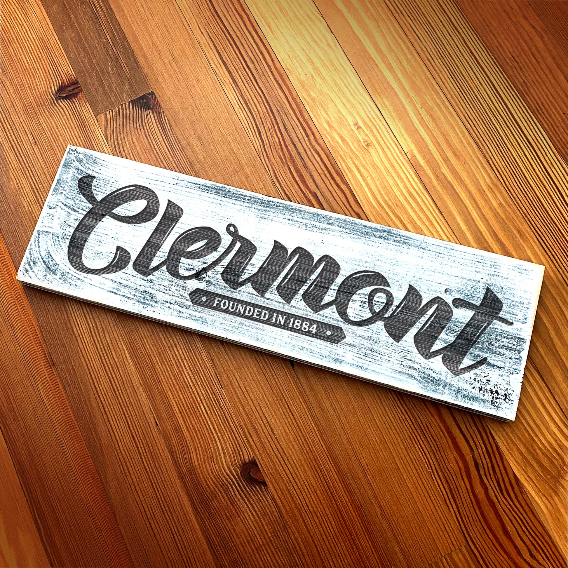 Clermont FL - Handcrafted Artisan Wood Sign - A. B. Newton and Company