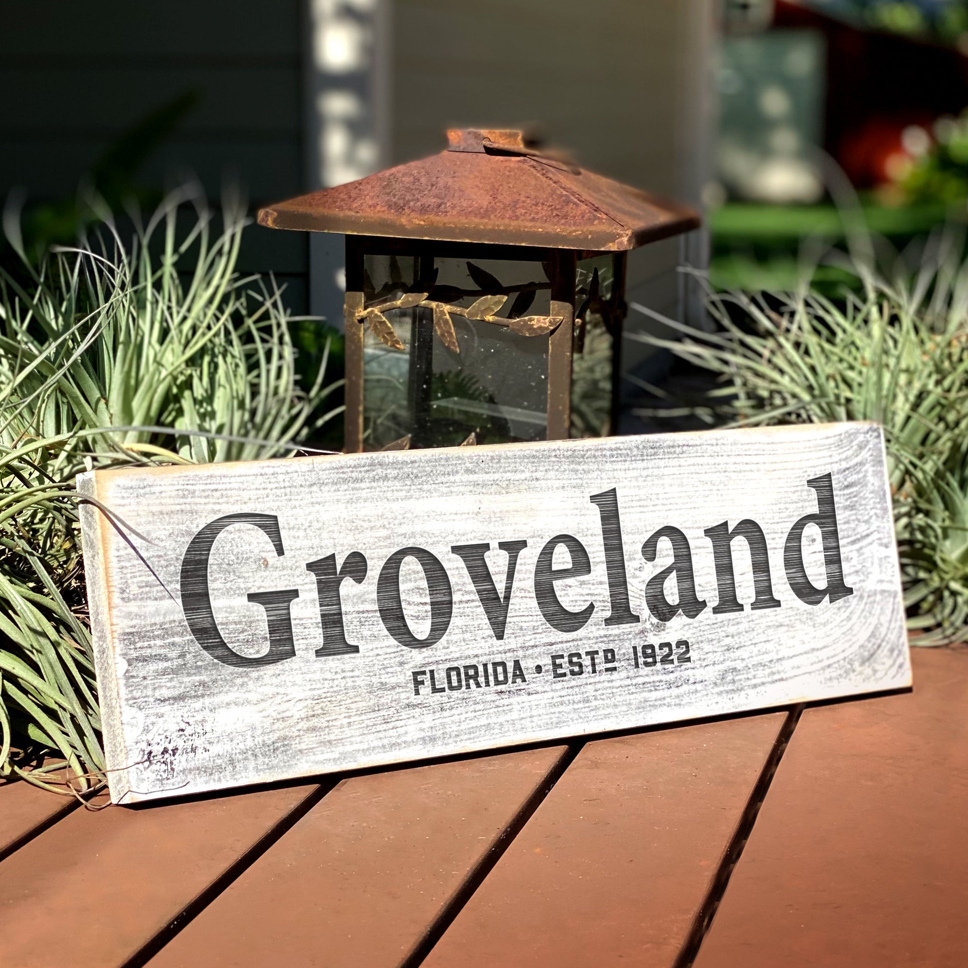 Groveland FL EST.1922 - Handcrafted Artisan Wood Sign - A. B. Newton and Company