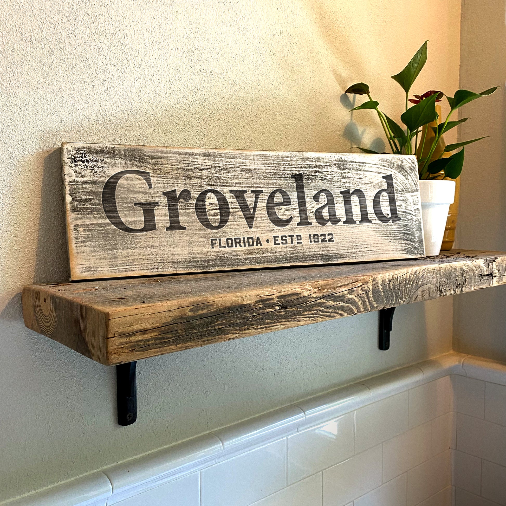 Groveland FL EST.1922 - Handcrafted Artisan Wood Sign - A. B. Newton and Company