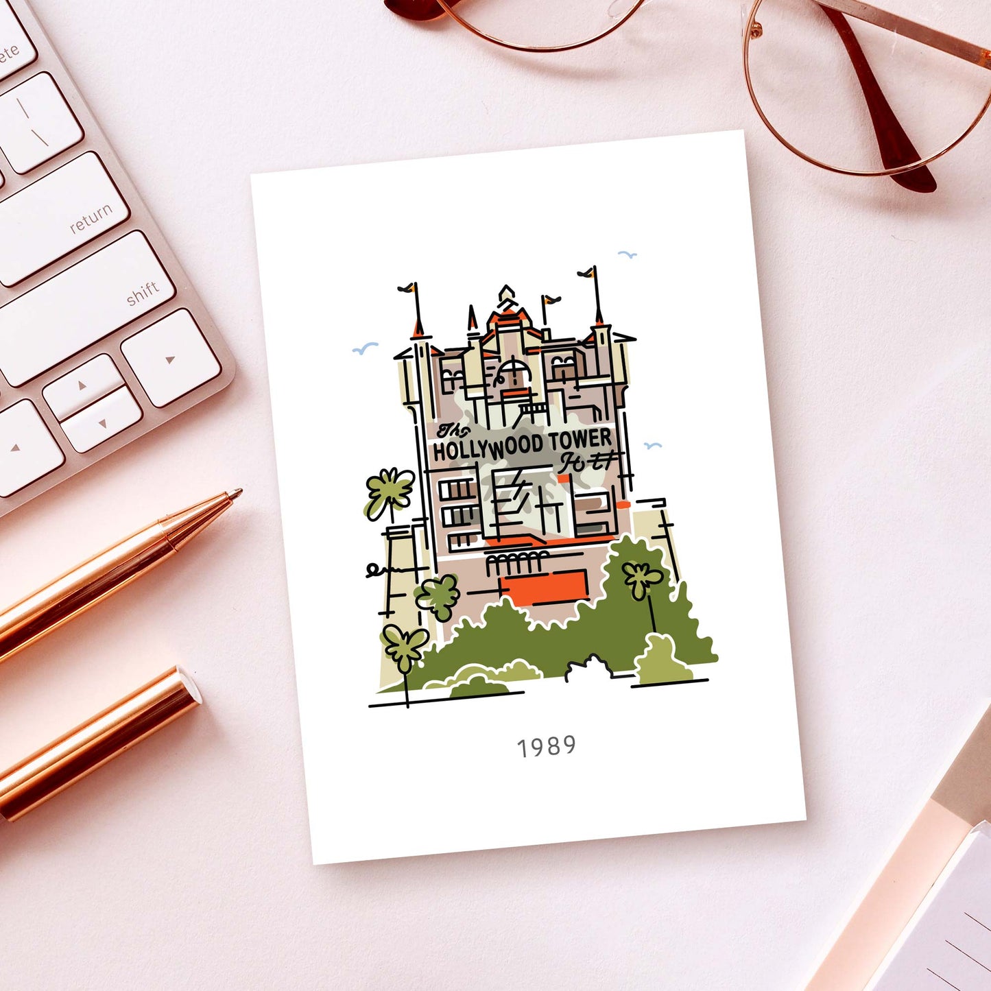 Terror Tower 1989 Postcard | 5x7 | Theme Park Series