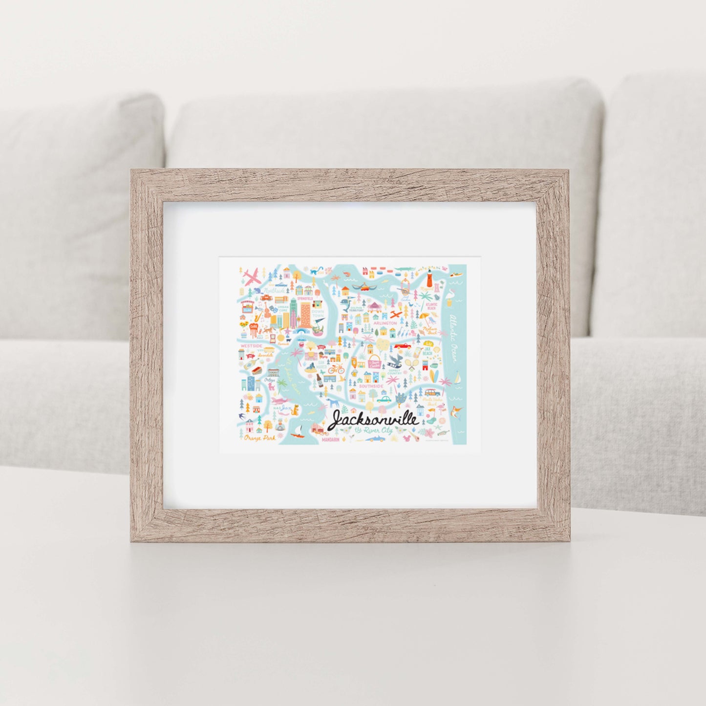 City of Jacksonville Florida | Area Map Art Print - A. B. Newton and Company