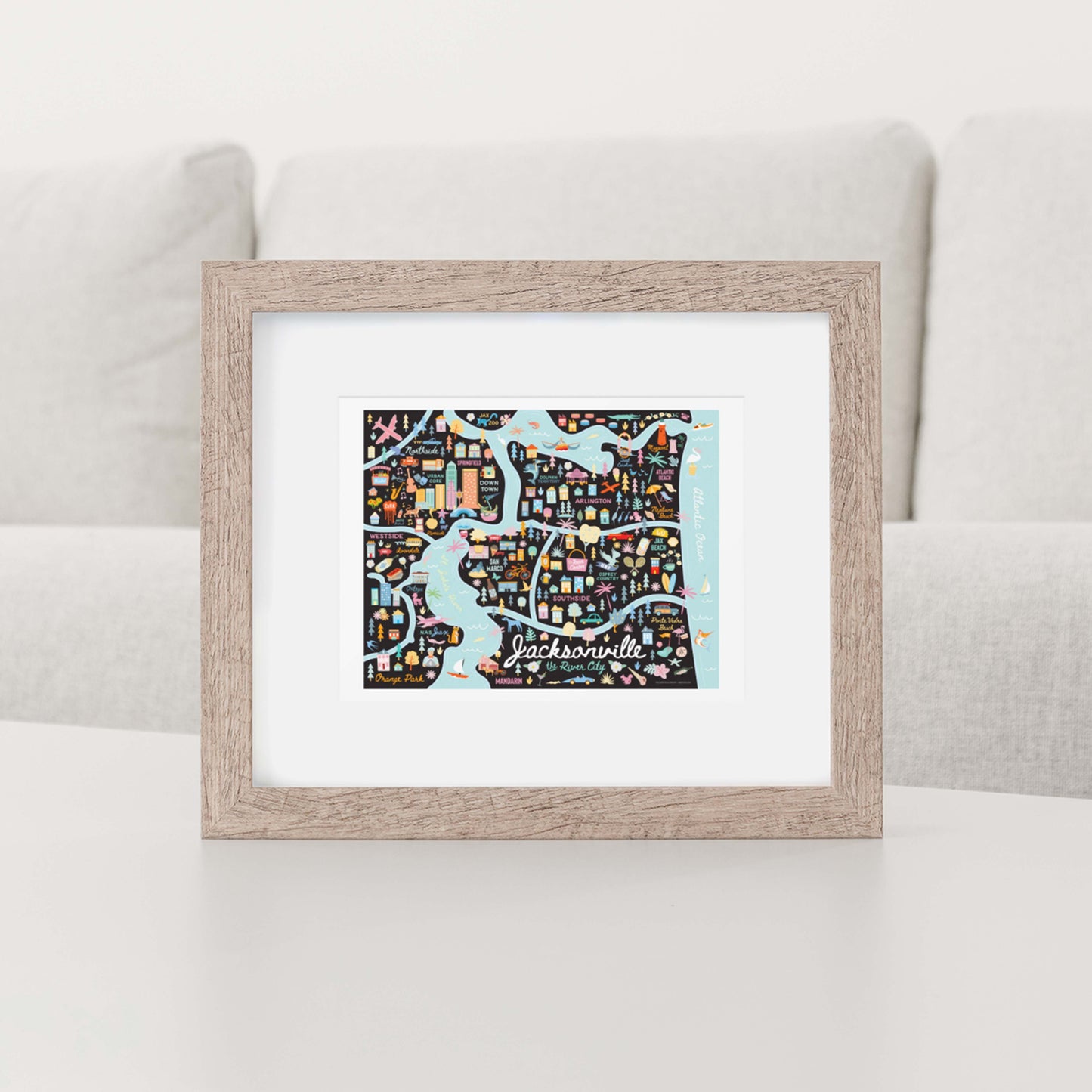 City of Jacksonville Florida | Area Map Art Print - A. B. Newton and Company