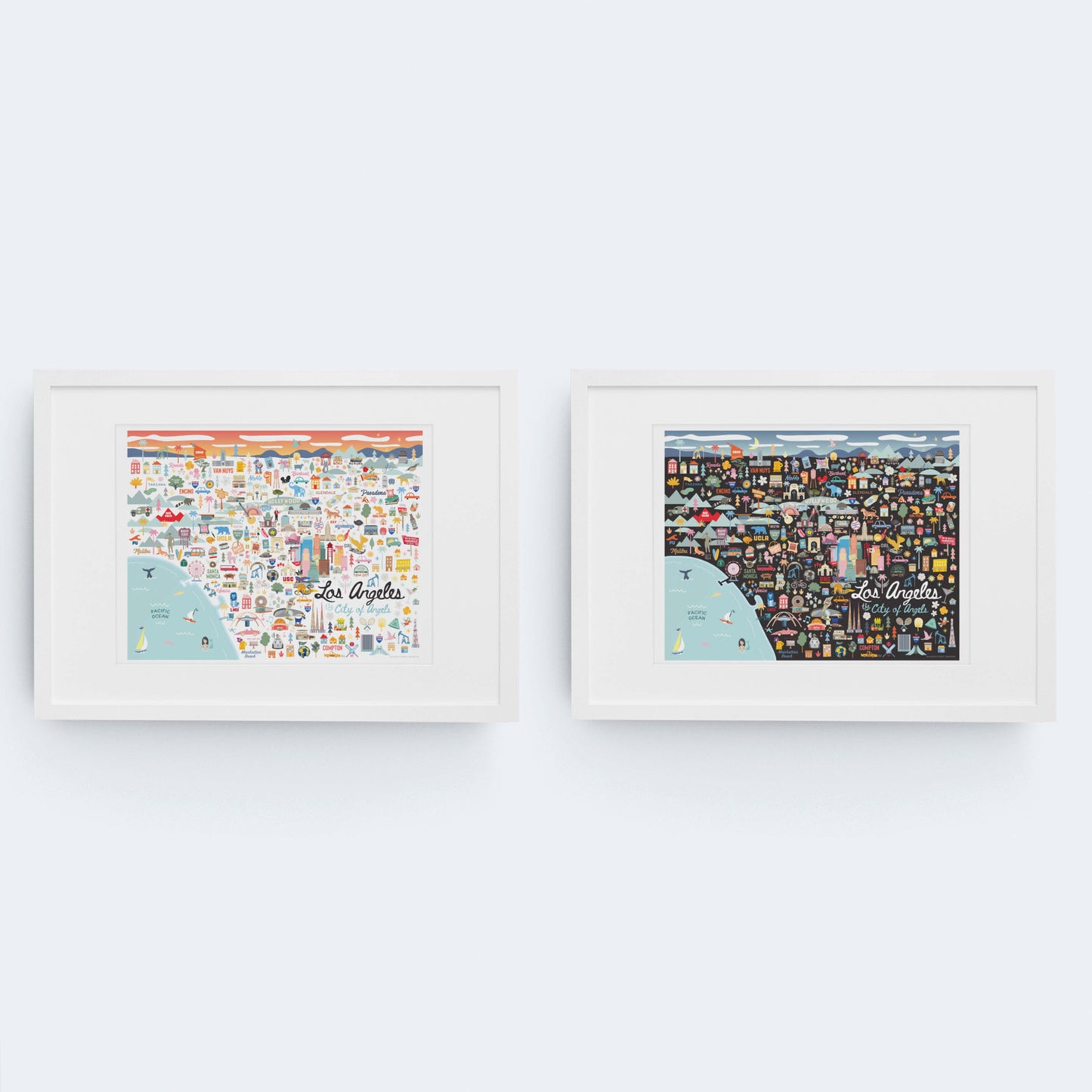 LOS ANGELES, CA | Horizontal | City Series Map Art Print