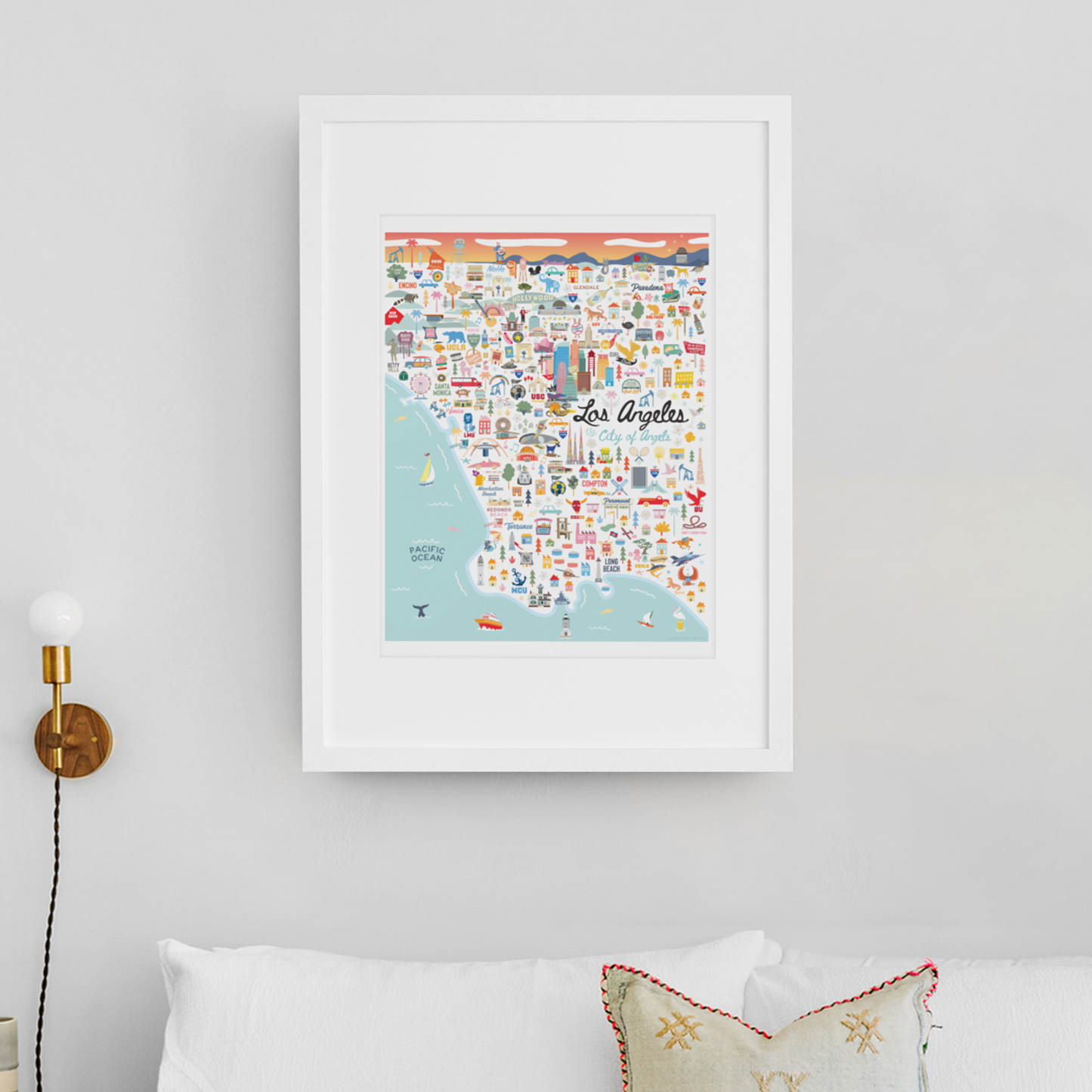 LOS ANGELES, CA | Vertical | City Series Map Art Print