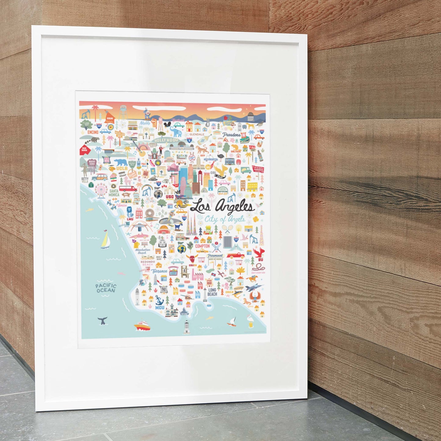 LOS ANGELES, CA | Vertical | City Series Map Art Print
