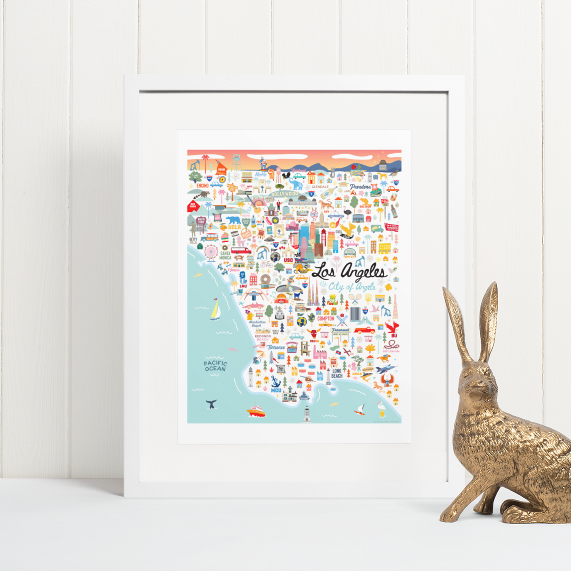 LOS ANGELES, CA | Vertical | City Series Map Art Print - A. B. Newton and Company