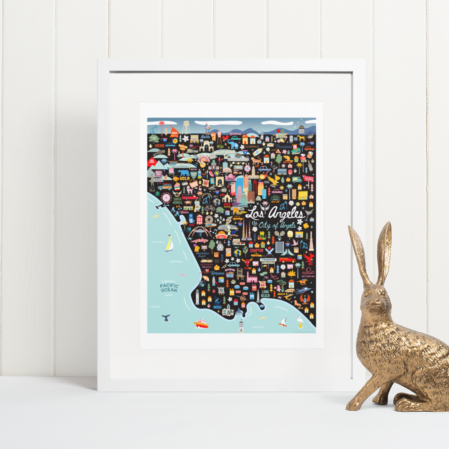 LOS ANGELES, CA | Vertical | City Series Map Art Print