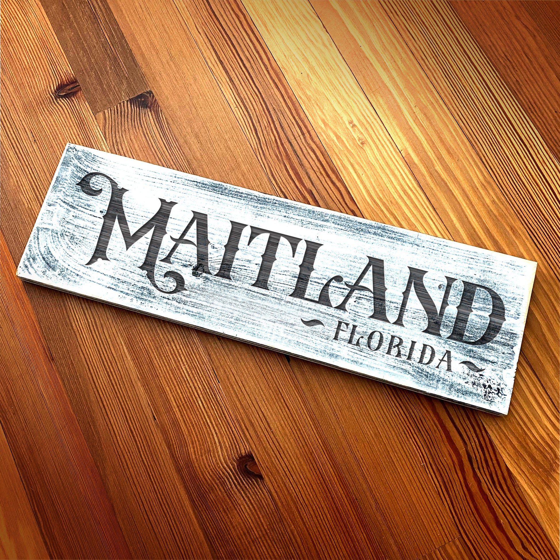 Maitland FL - Handcrafted Artisan Wood Sign - A. B. Newton and Company