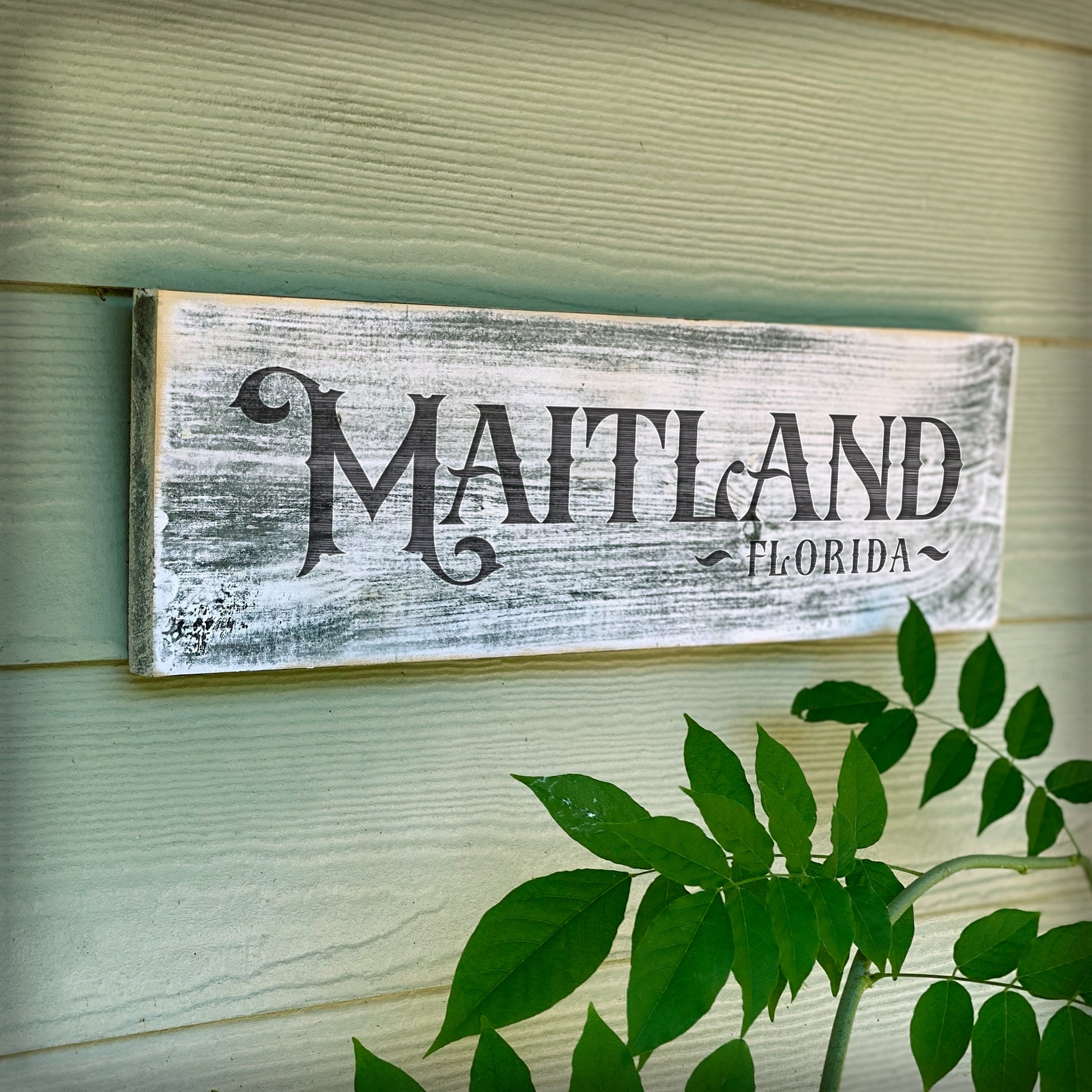 Maitland FL - Handcrafted Artisan Wood Sign - A. B. Newton and Company