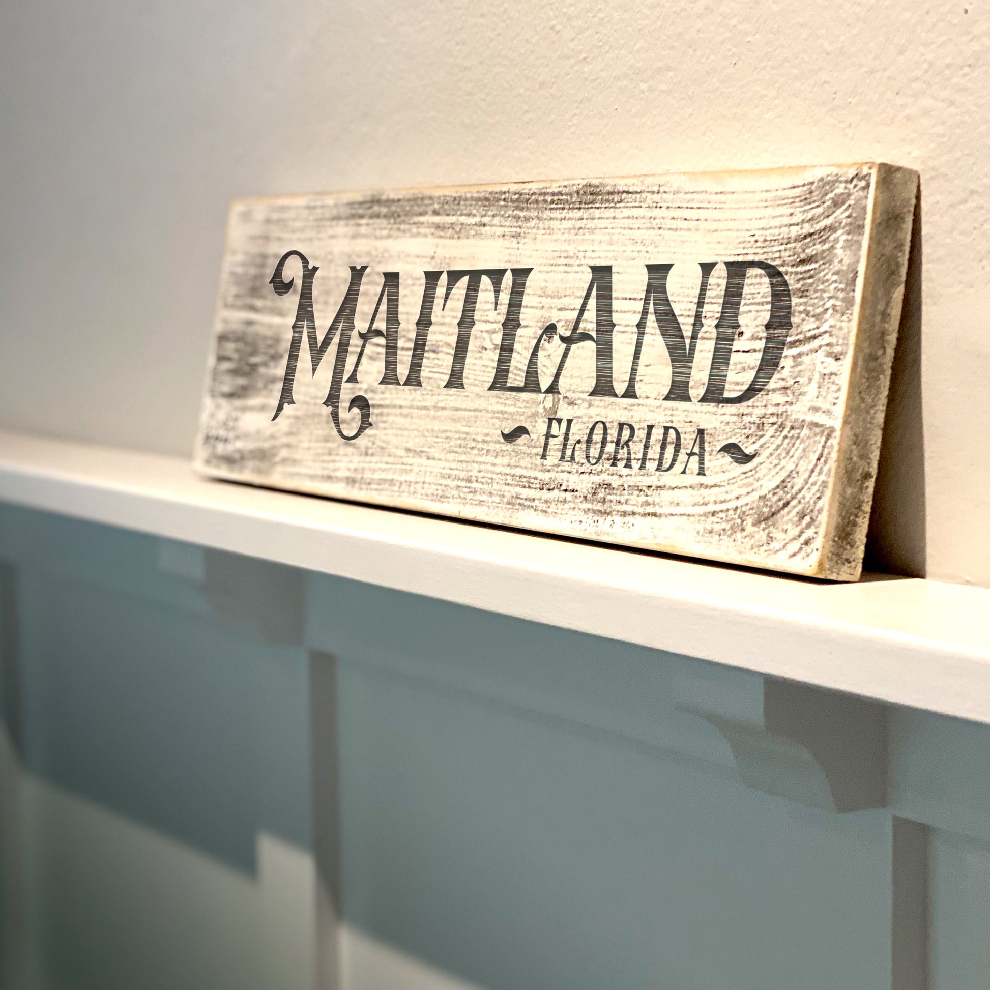 Maitland FL - Handcrafted Artisan Wood Sign - A. B. Newton and Company