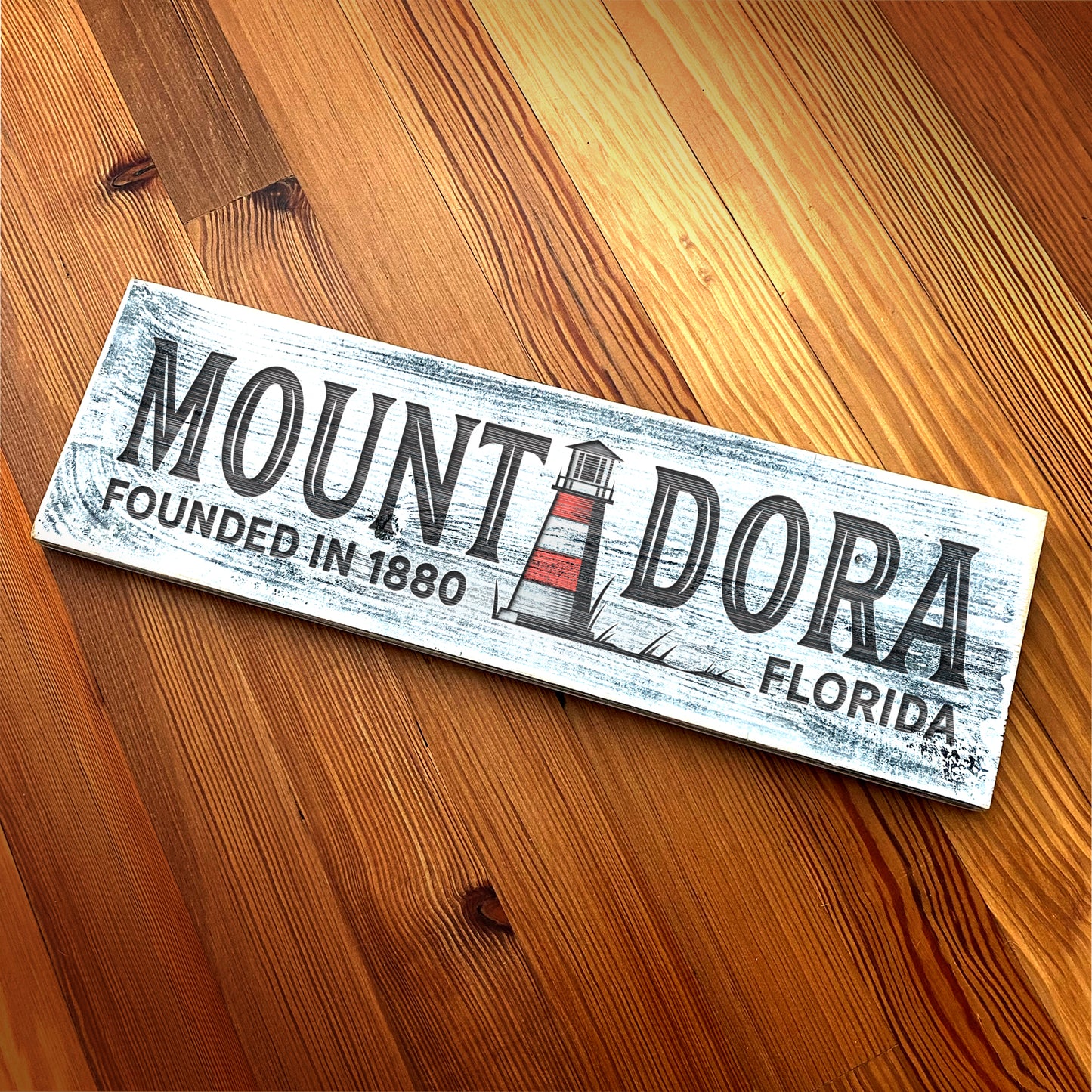 Mount Dora FL - Handcrafted Artisan Wood Sign