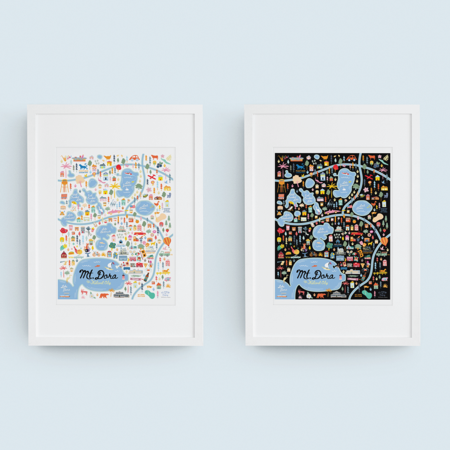 City of Mount Dora Florida | Area Map Art Print - A. B. Newton and Company