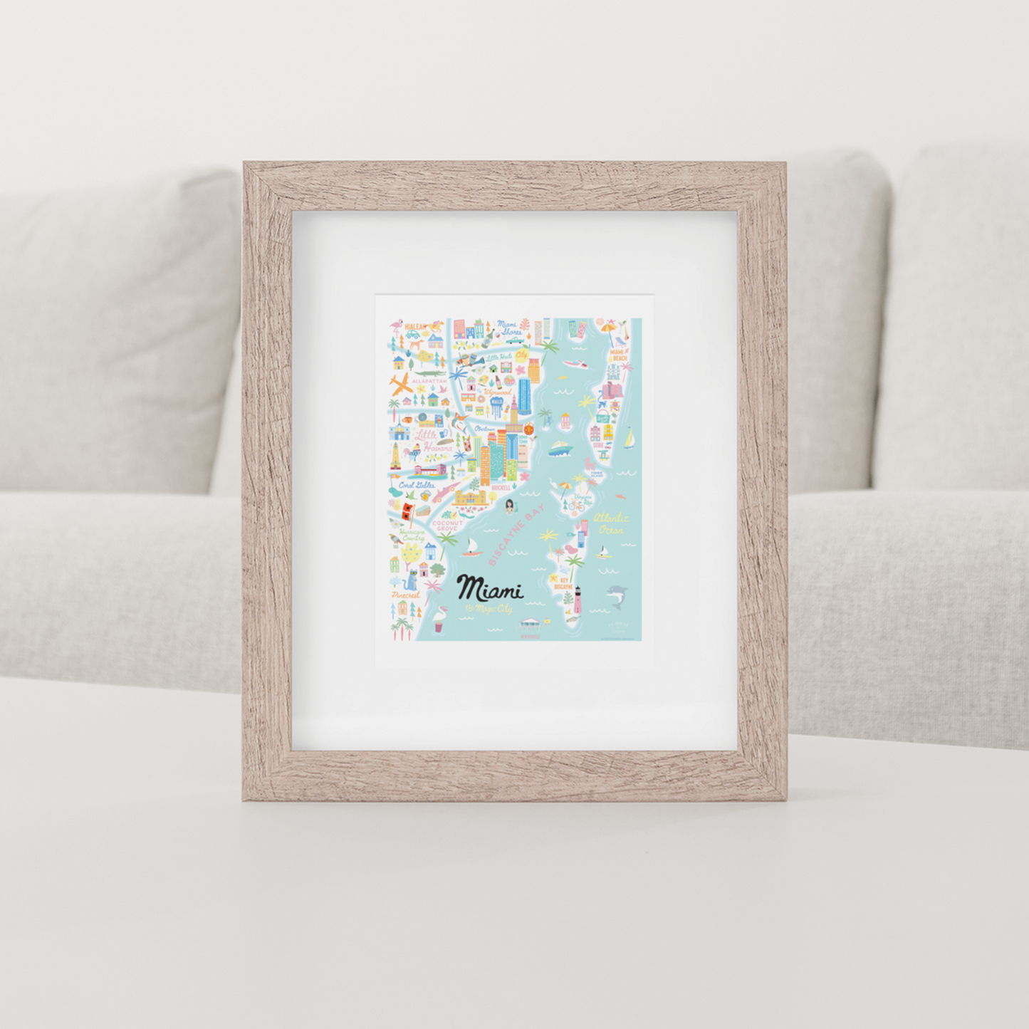 City of Miami Florida | Area Map Art Print - A. B. Newton and Company