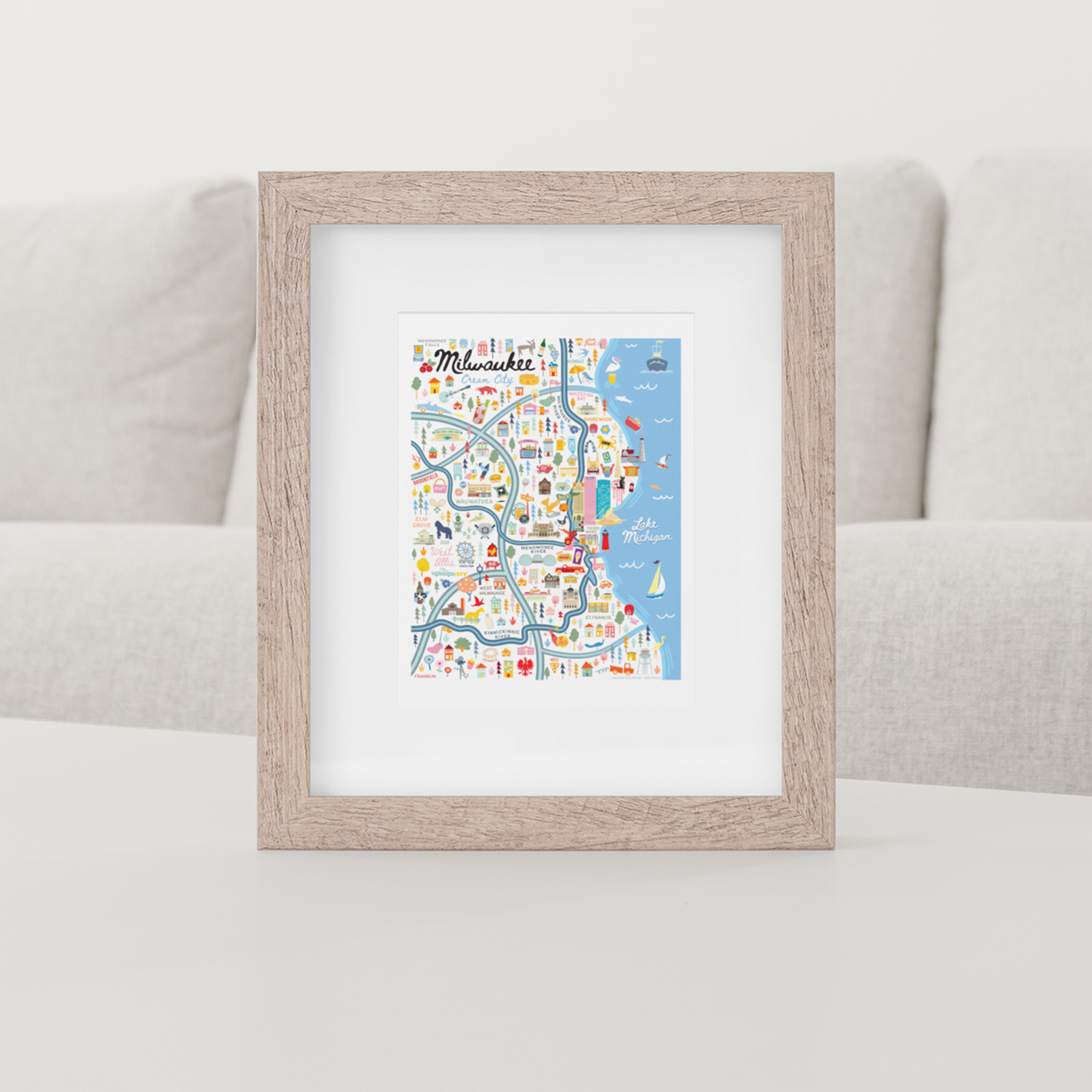 City of Milwaukee Wisconsin | Area Map Art Print - A. B. Newton and Company