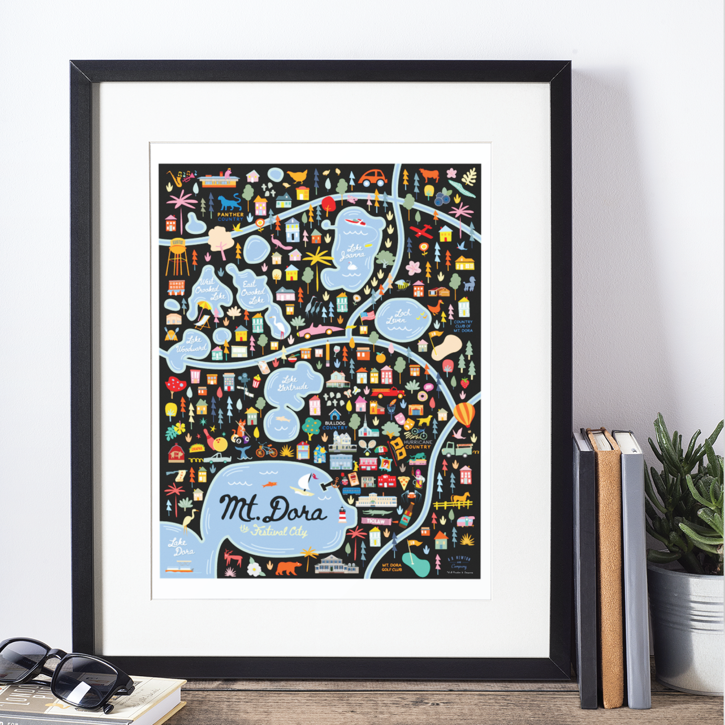 City of Mount Dora Florida | Area Map Art Print - A. B. Newton and Company