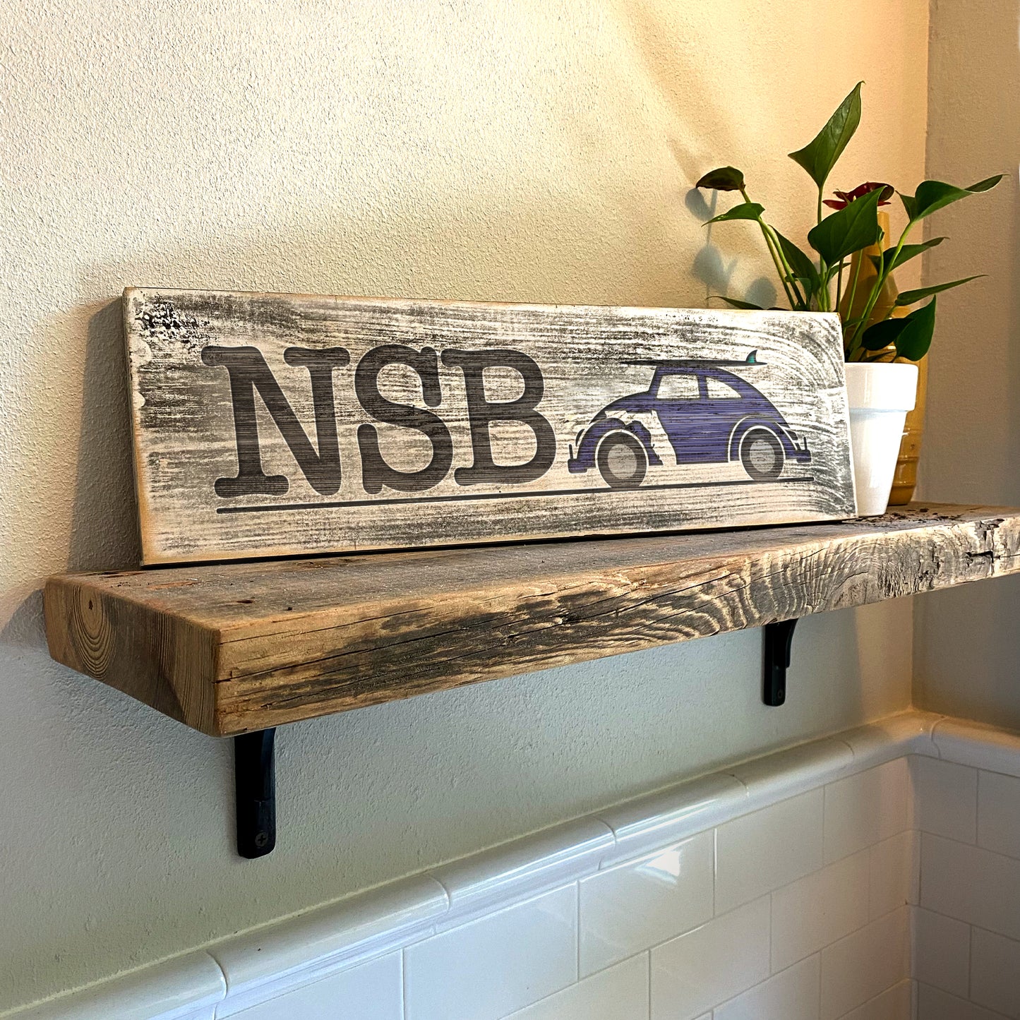 New Smyrna Beach FL - Handcrafted Artisan Wood Sign