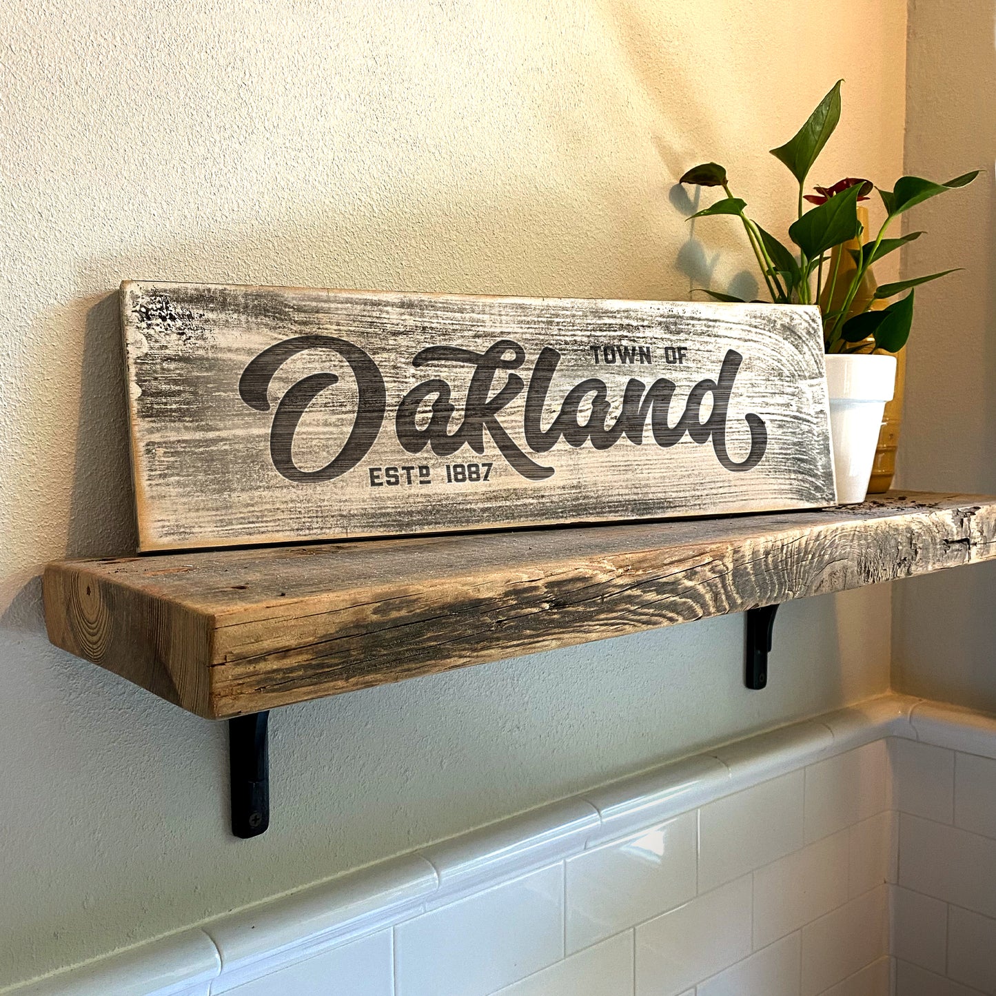 Oakland FL - Handcrafted Artisan Wood Sign - A. B. Newton and Company
