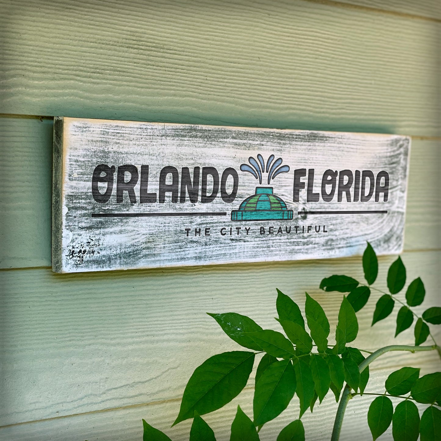 Orlando FL The City Beautiful - Handcrafted Artisan Wood Sign