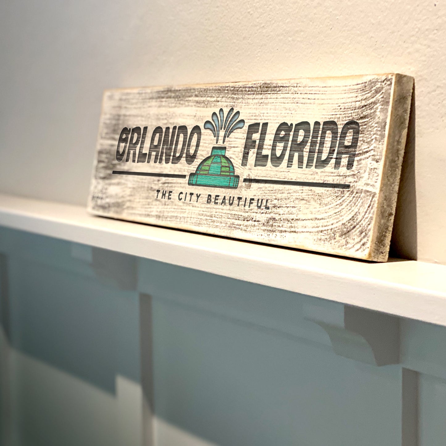 Orlando FL The City Beautiful - Handcrafted Artisan Wood Sign
